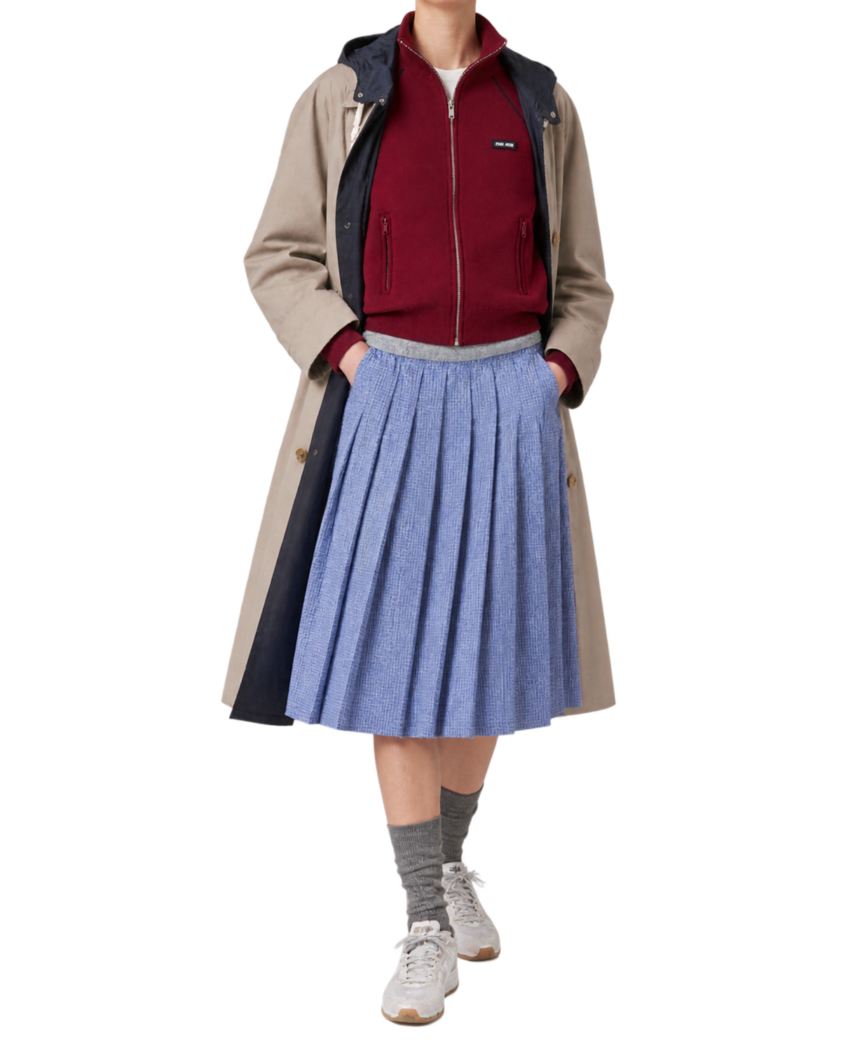 Technical yarn zip-up cardigan
