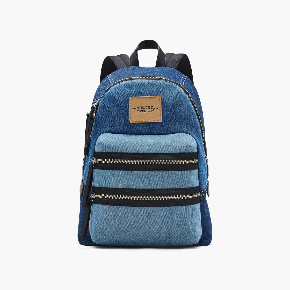 The Biker Colorblock Denim Large Backpack