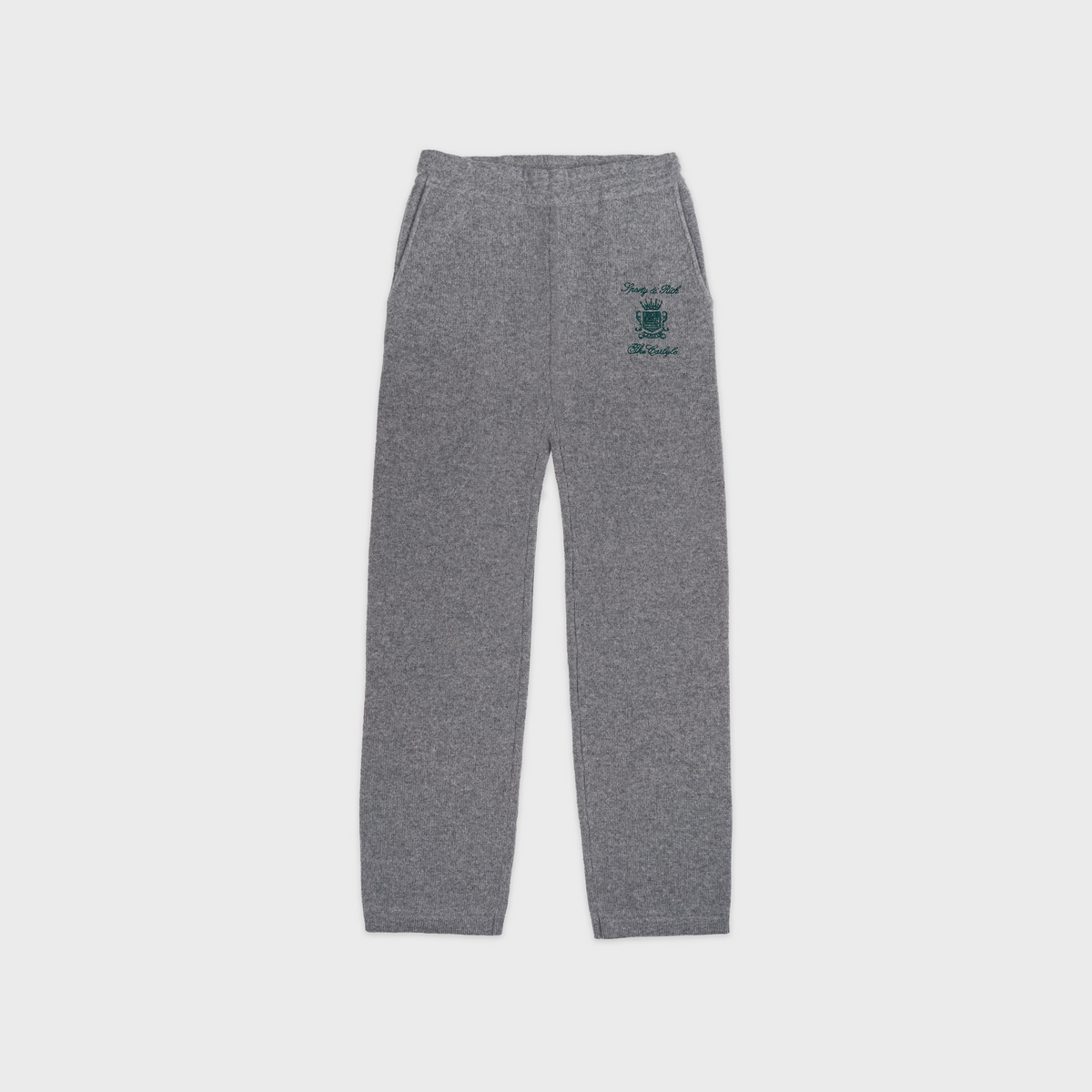 The Carlyle Crest Cashmere Trousers - Heather Gray/Forest