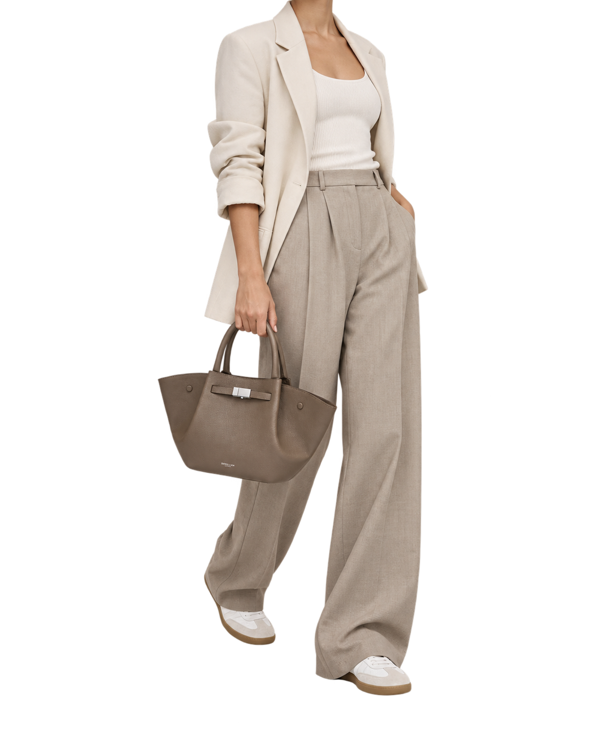 The Midi New York - Dark Taupe Small Grain