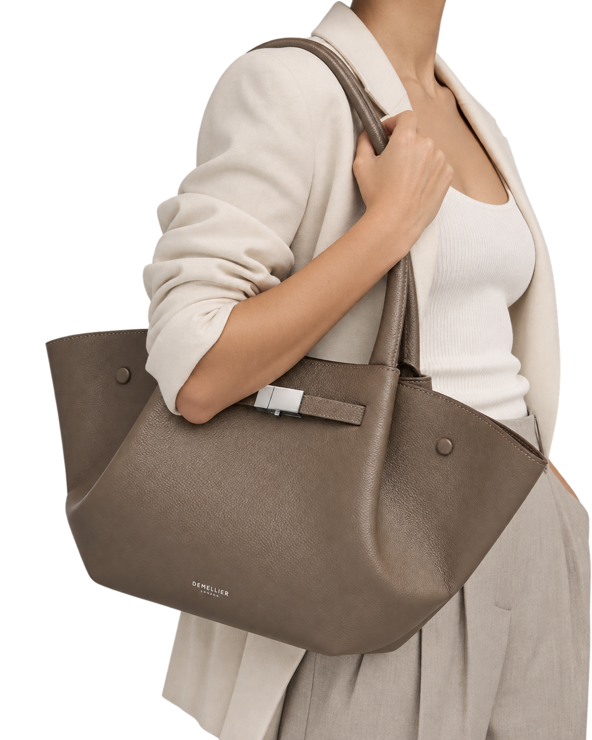 The Midi New York - Dark Taupe Small Grain