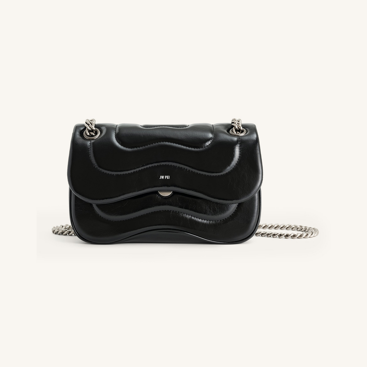 Tina Quilted Chain Crossbody - Black