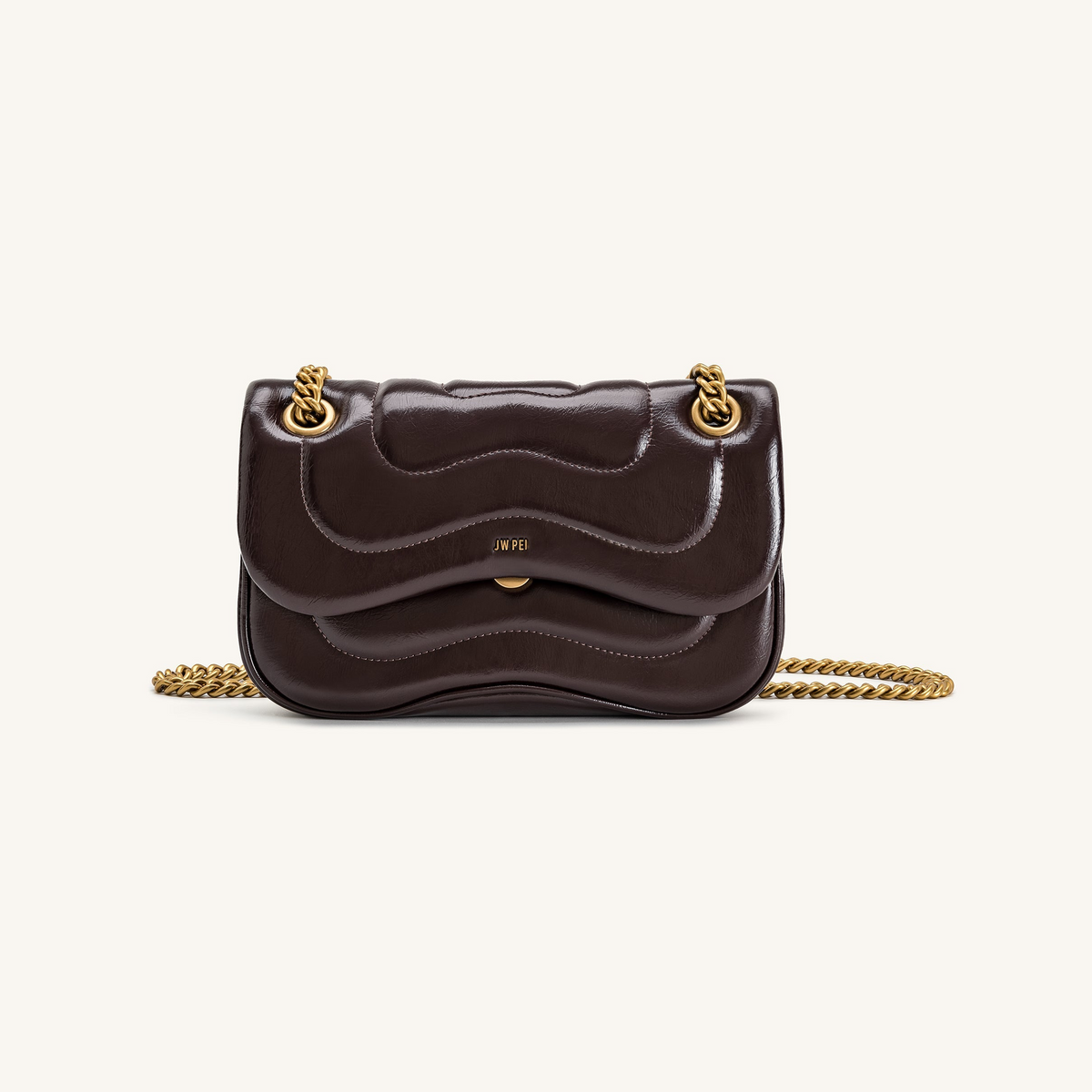 Tina Quilted Chain Crossbody - Deep Claret Brown