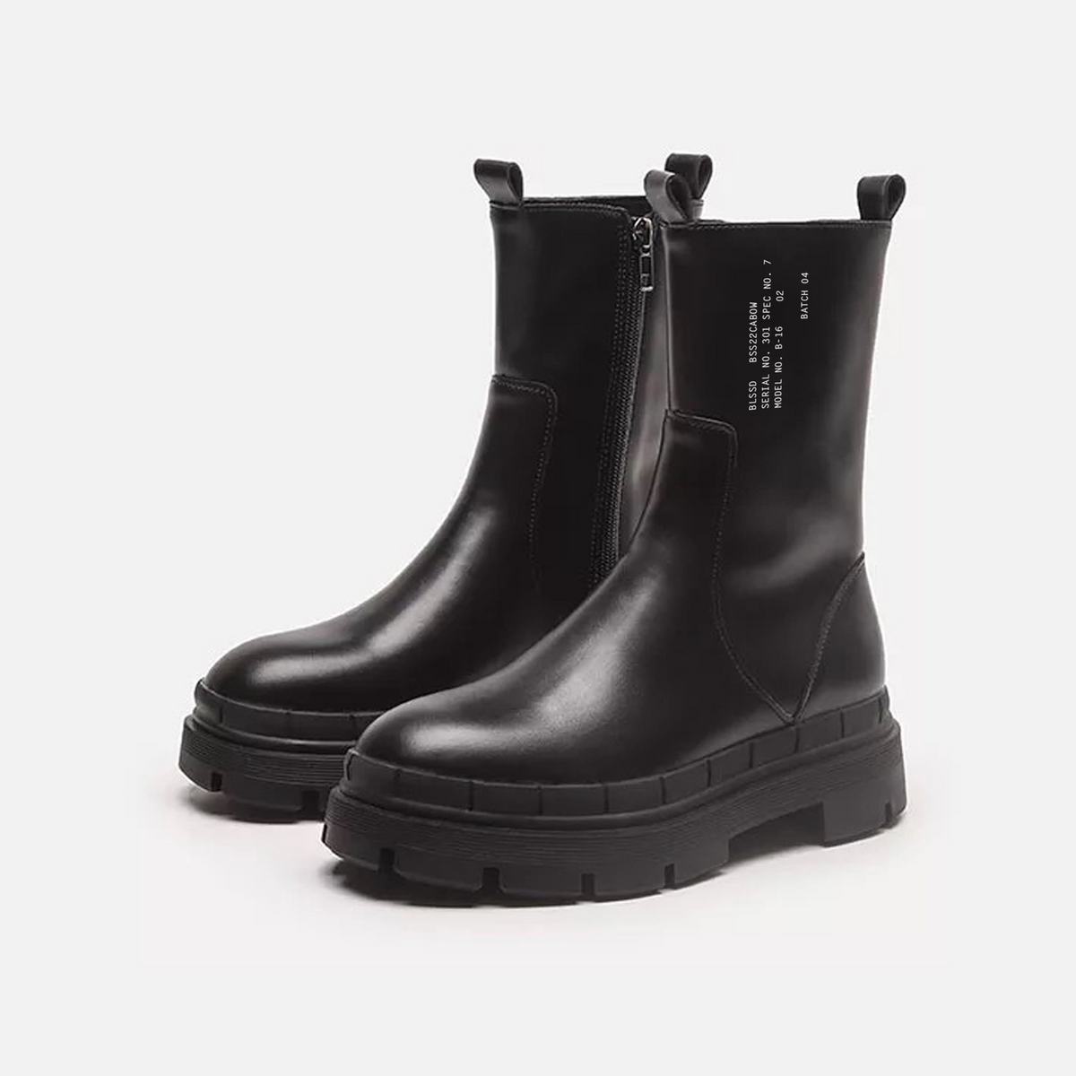 TOKYO VEGAN LEATHER CHUNKY BOOTS