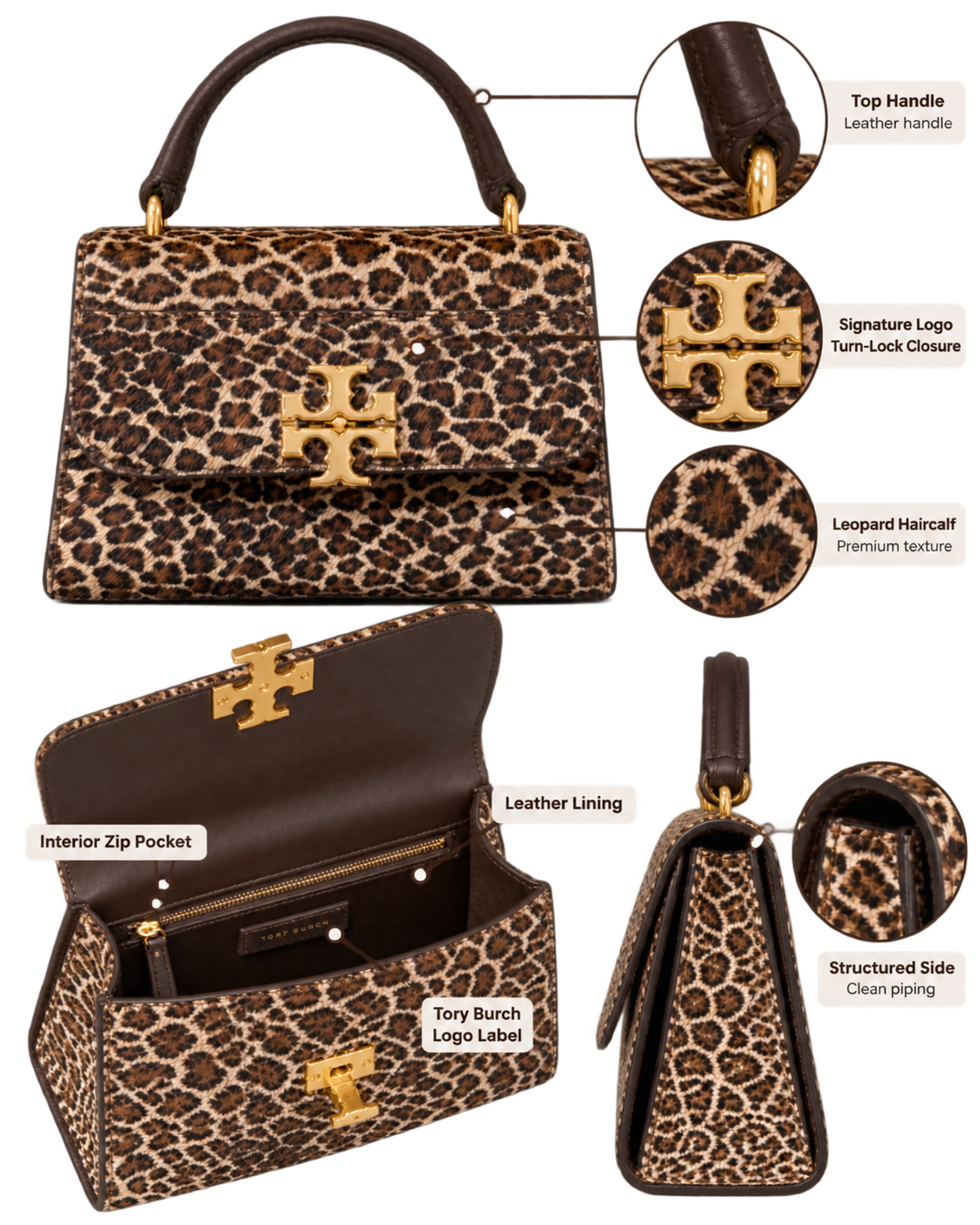 Tory Burch Britten Haircalf Mini Top Handle Bag