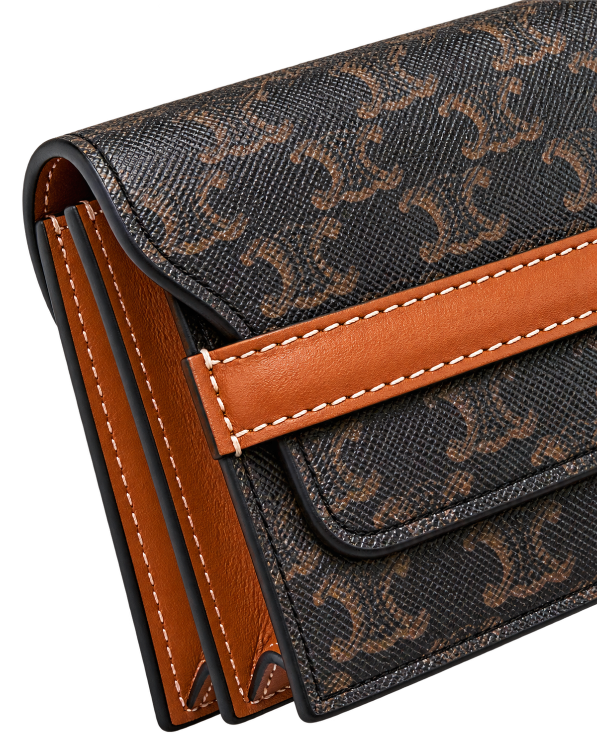 Triomphe Canvas Business Card Holder Tan