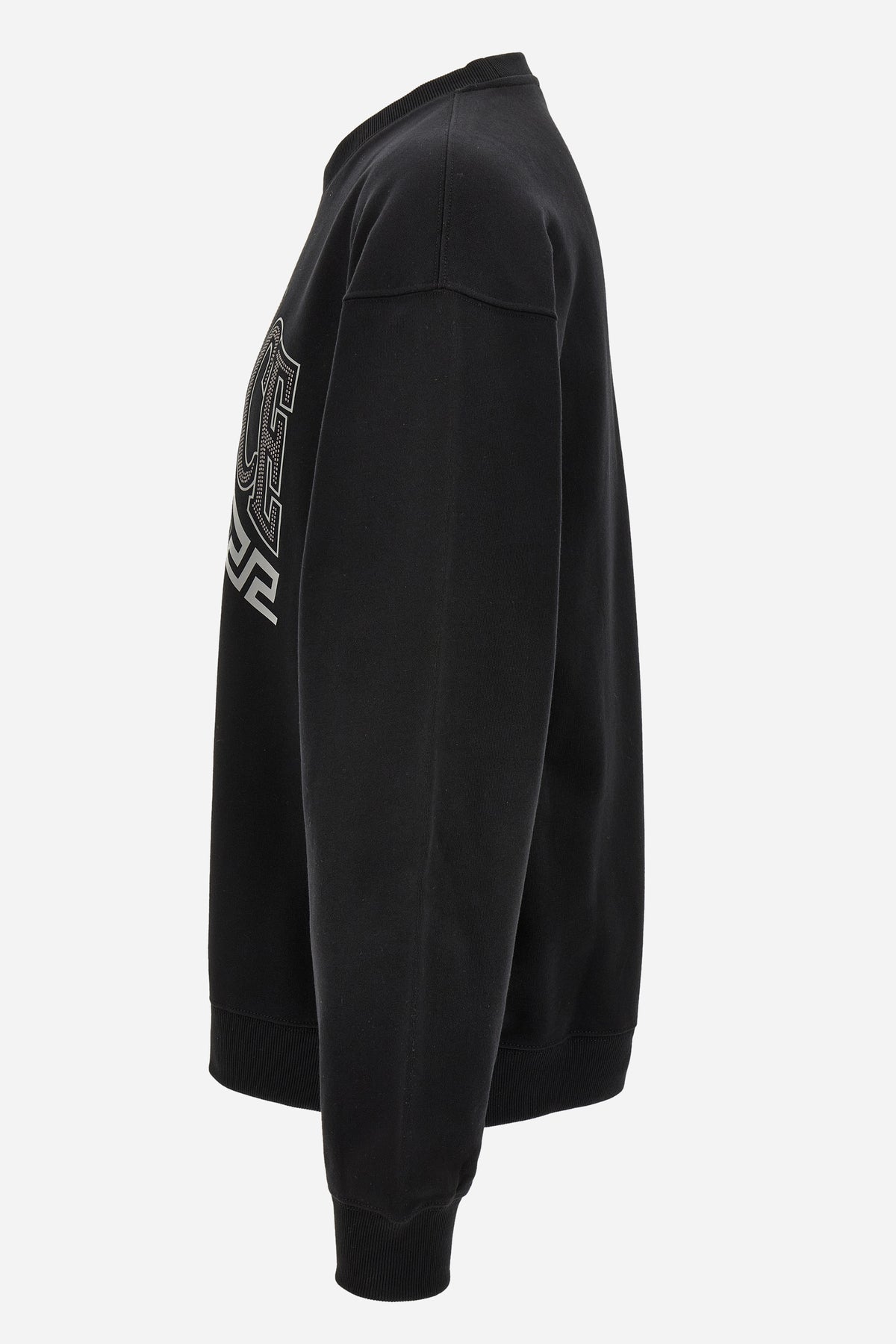 Print And Studs Greca Varsity Logo Sweatshirt In Jersey Fabric