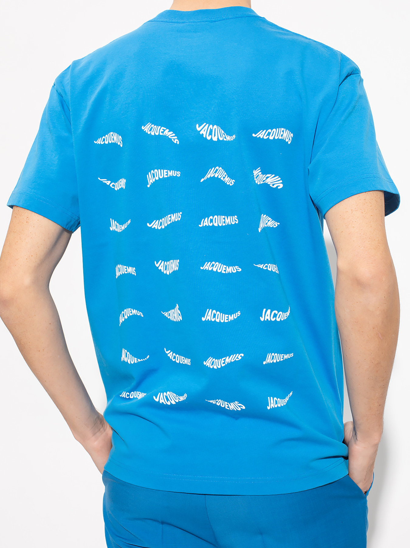 Jacquemus Le Vague Print Logo Wave T-Shirt in Blue