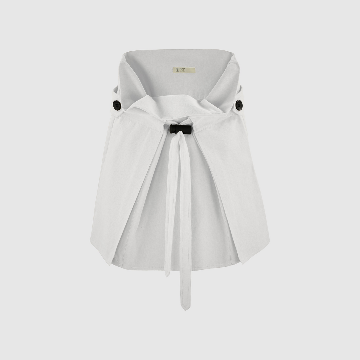TWILL MINI SKIRT W/ OVERSIZED STOPPER