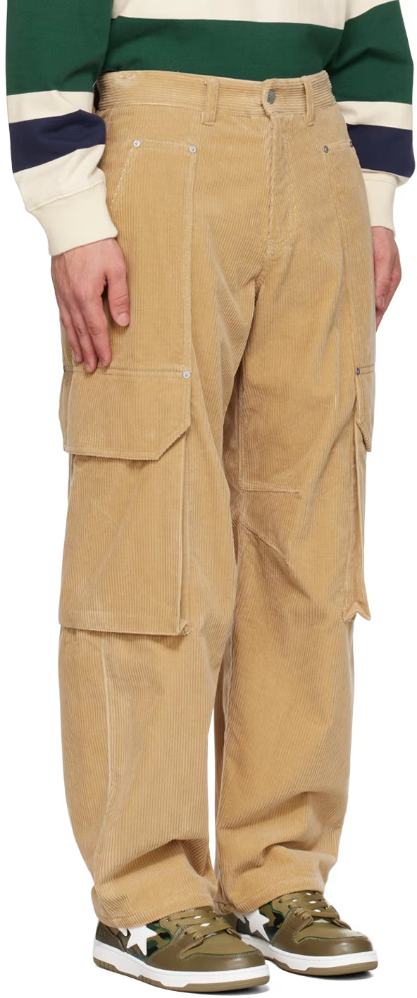 Beige Relaxed-Fit Cargo Pants