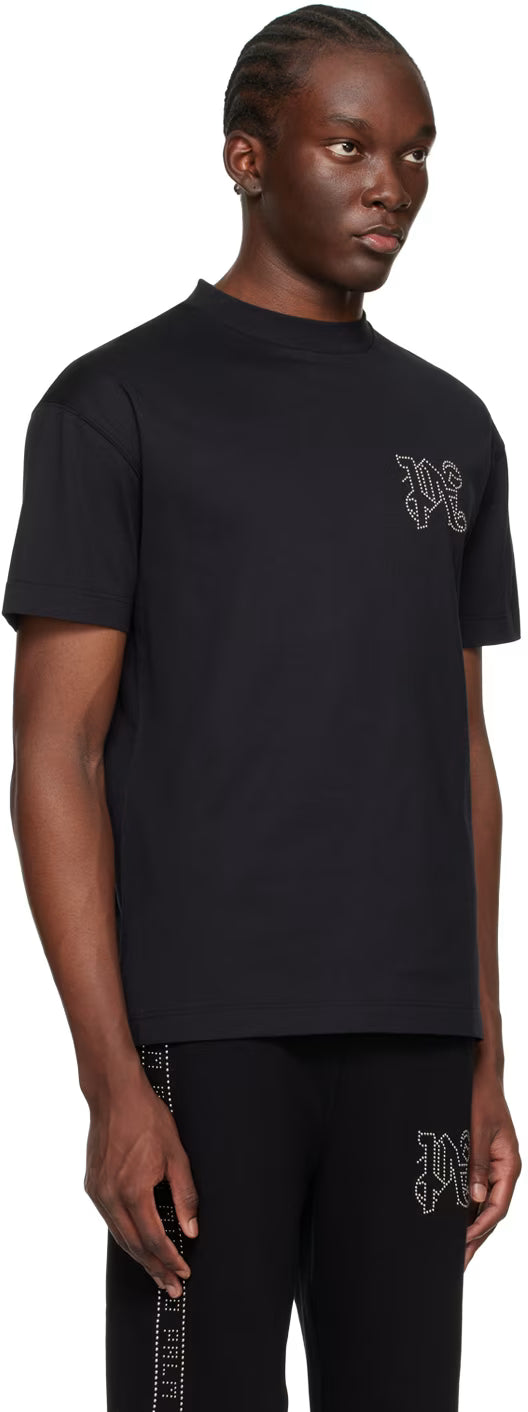 Black Monogram Stud T-Shirt