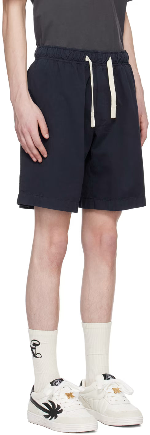 Navy Embroidered Shorts