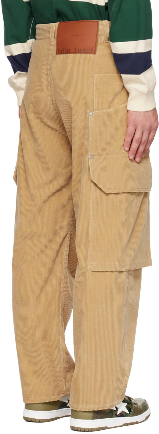 Beige Relaxed-Fit Cargo Pants