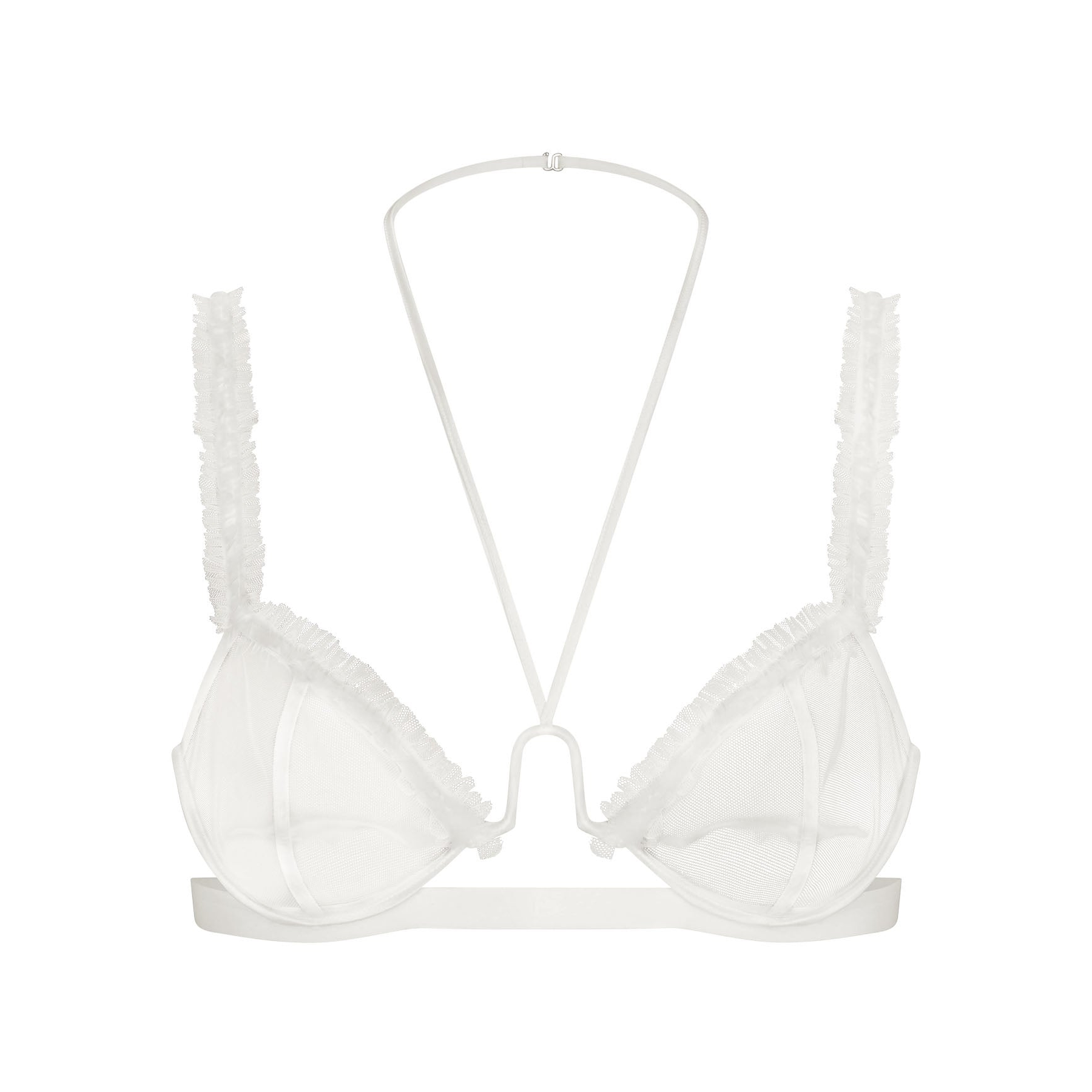 Ultra Fine Mesh Ruffle Bra