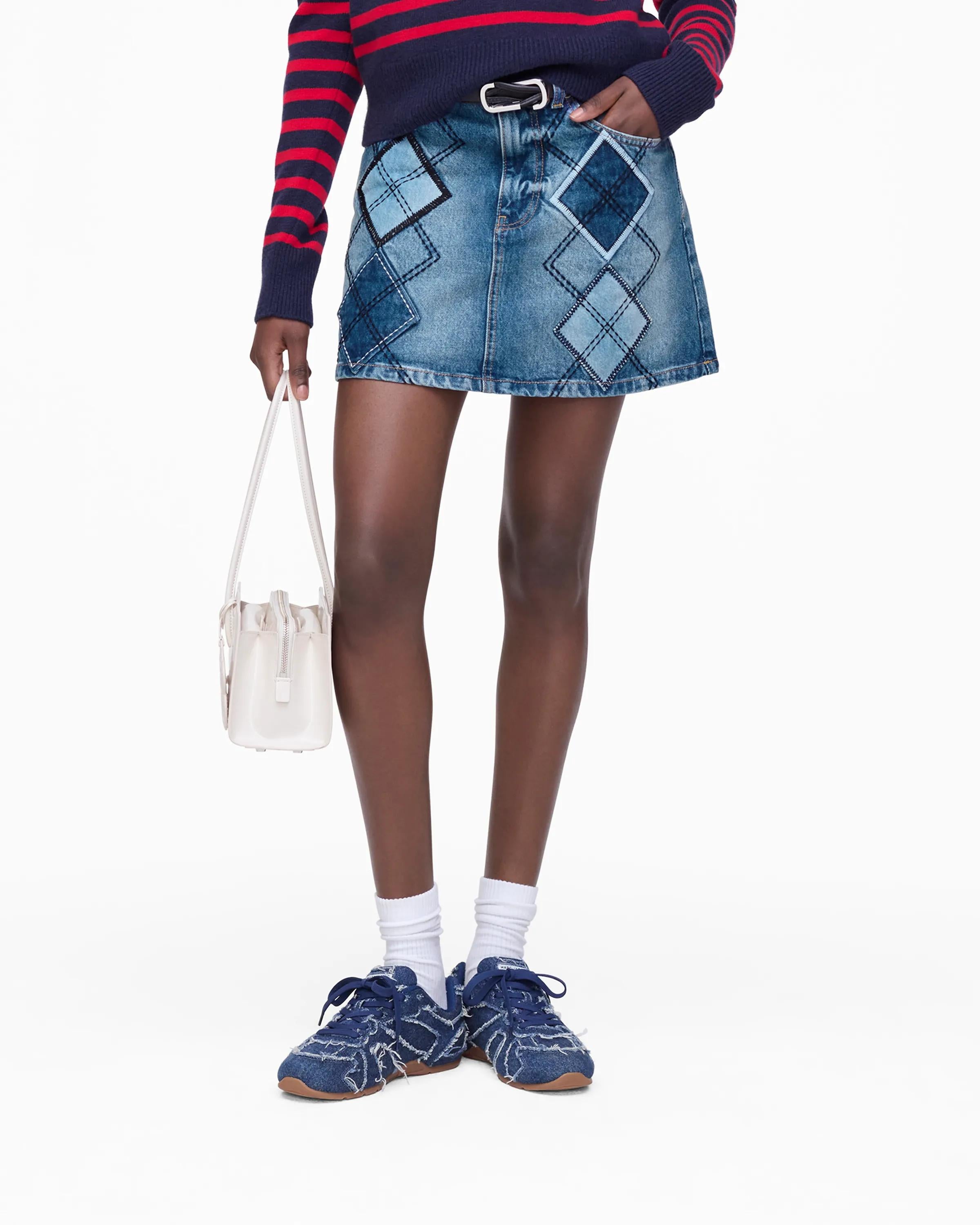 Argyle Patchwork Mini Skirt