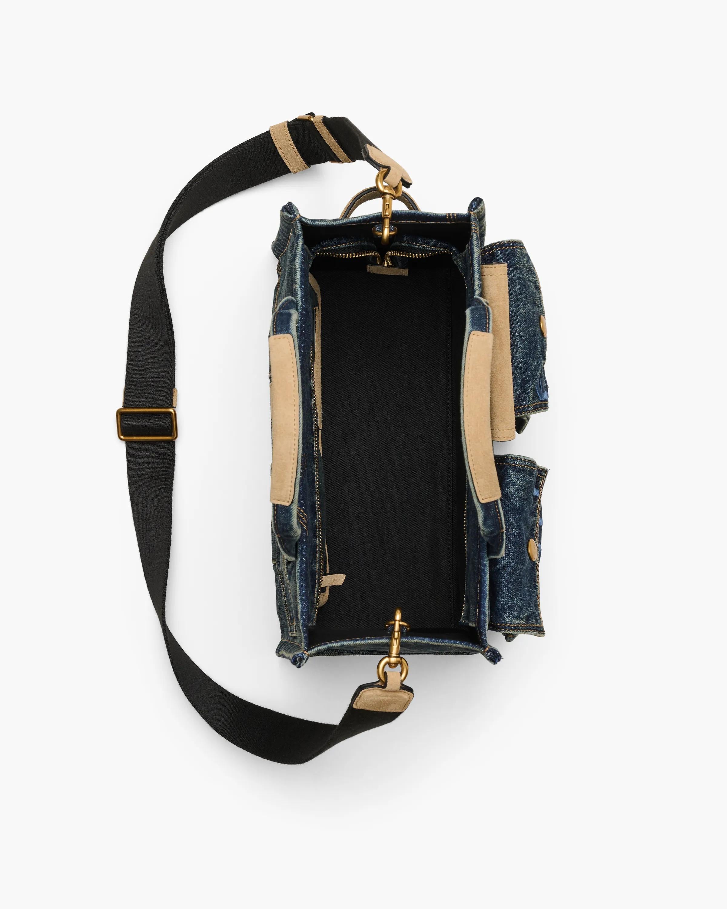 The Denim Suede Medium Cargo Tote Bag