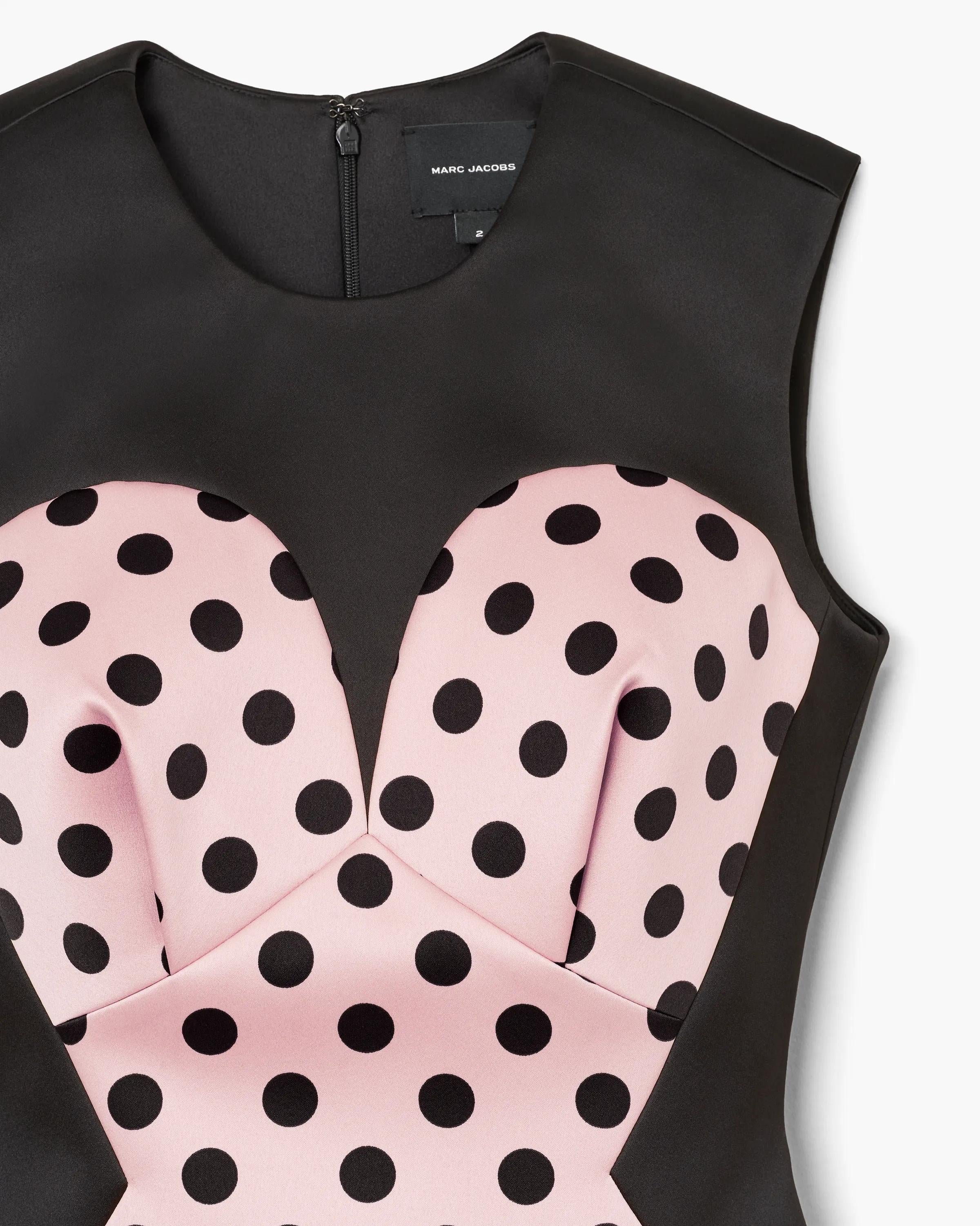 Seamed Up Dots Satin Dress