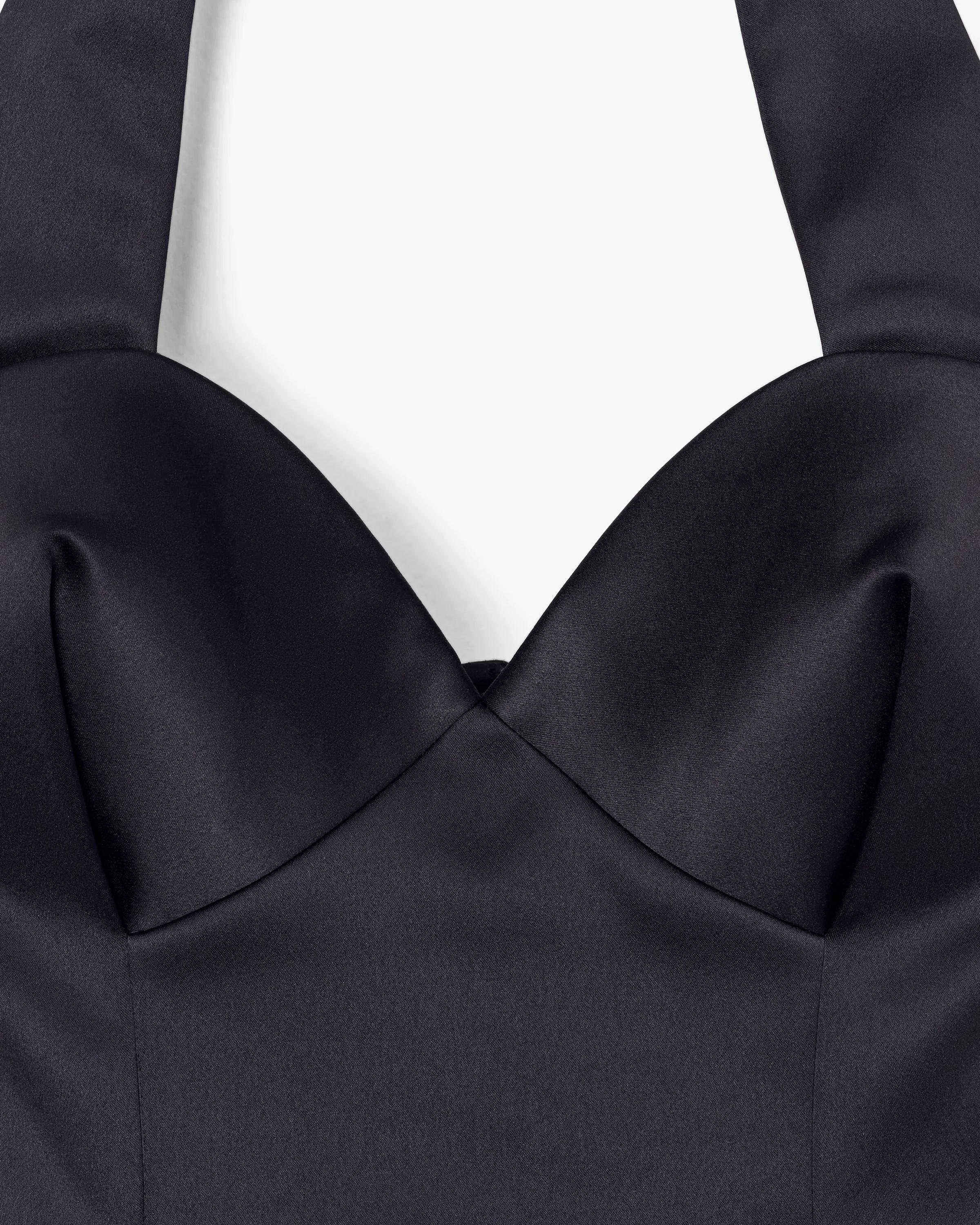 Sculpted Satin Halter Dress