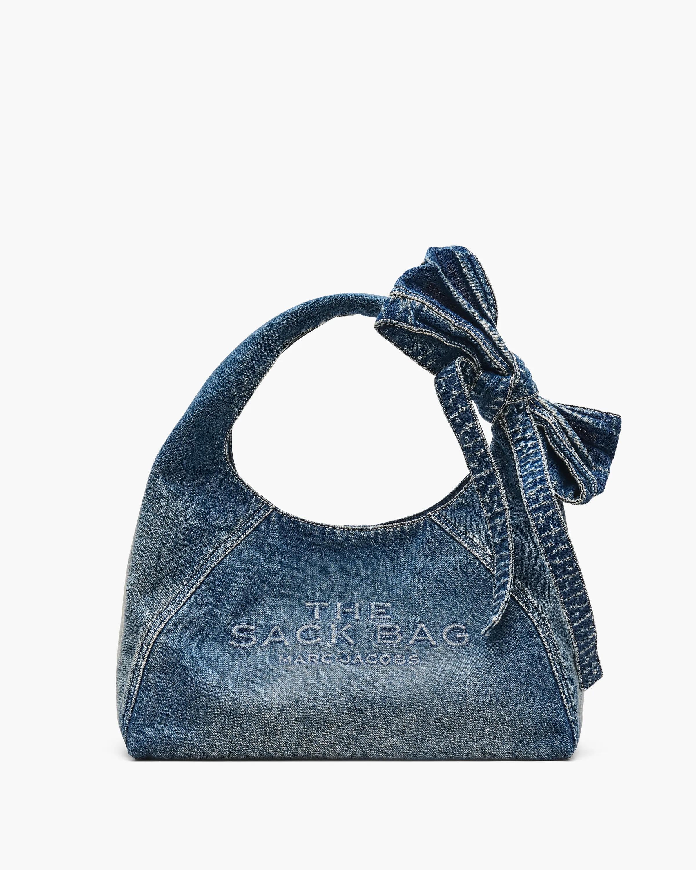 The Bow Denim Sack Bag