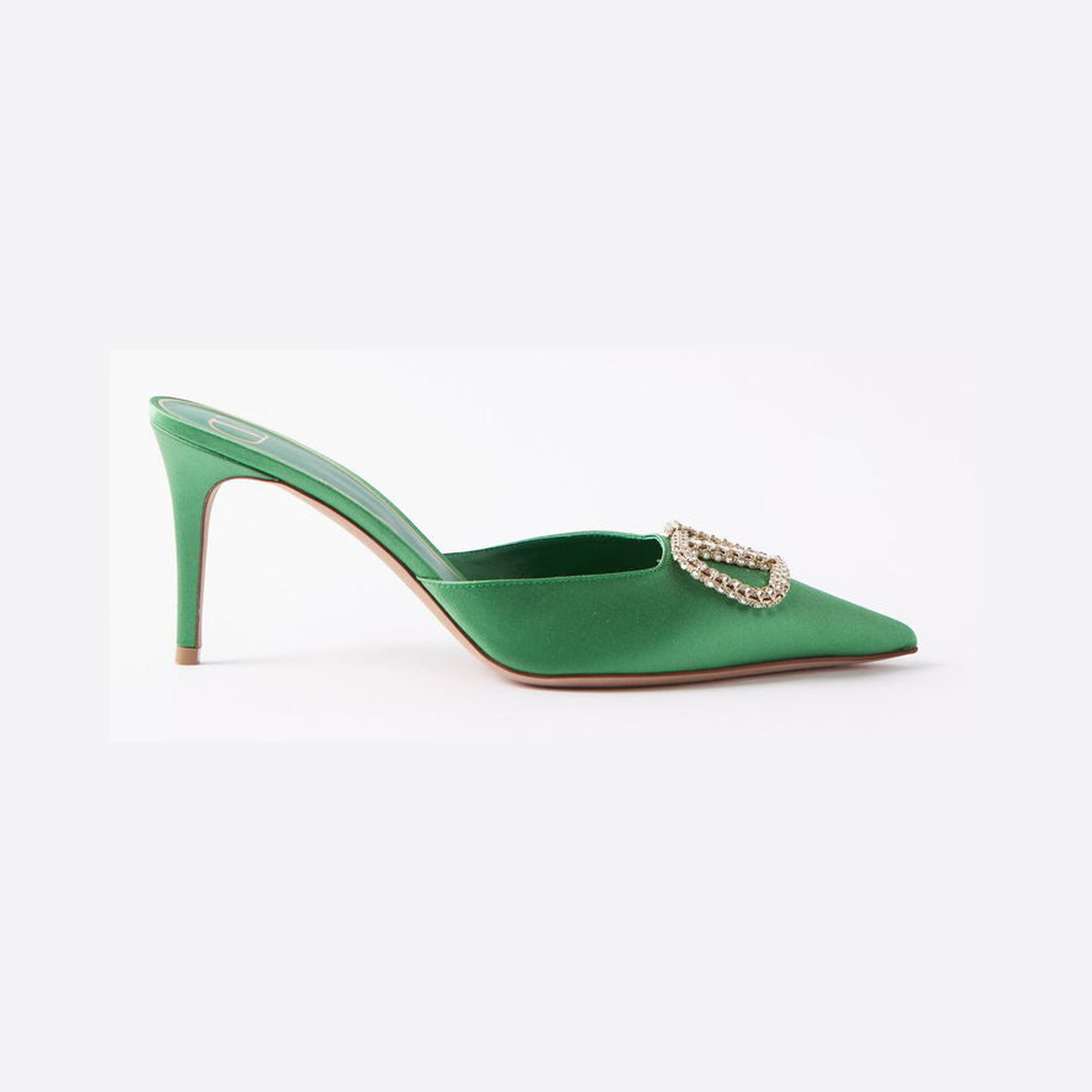 V-Logo Satin Mules