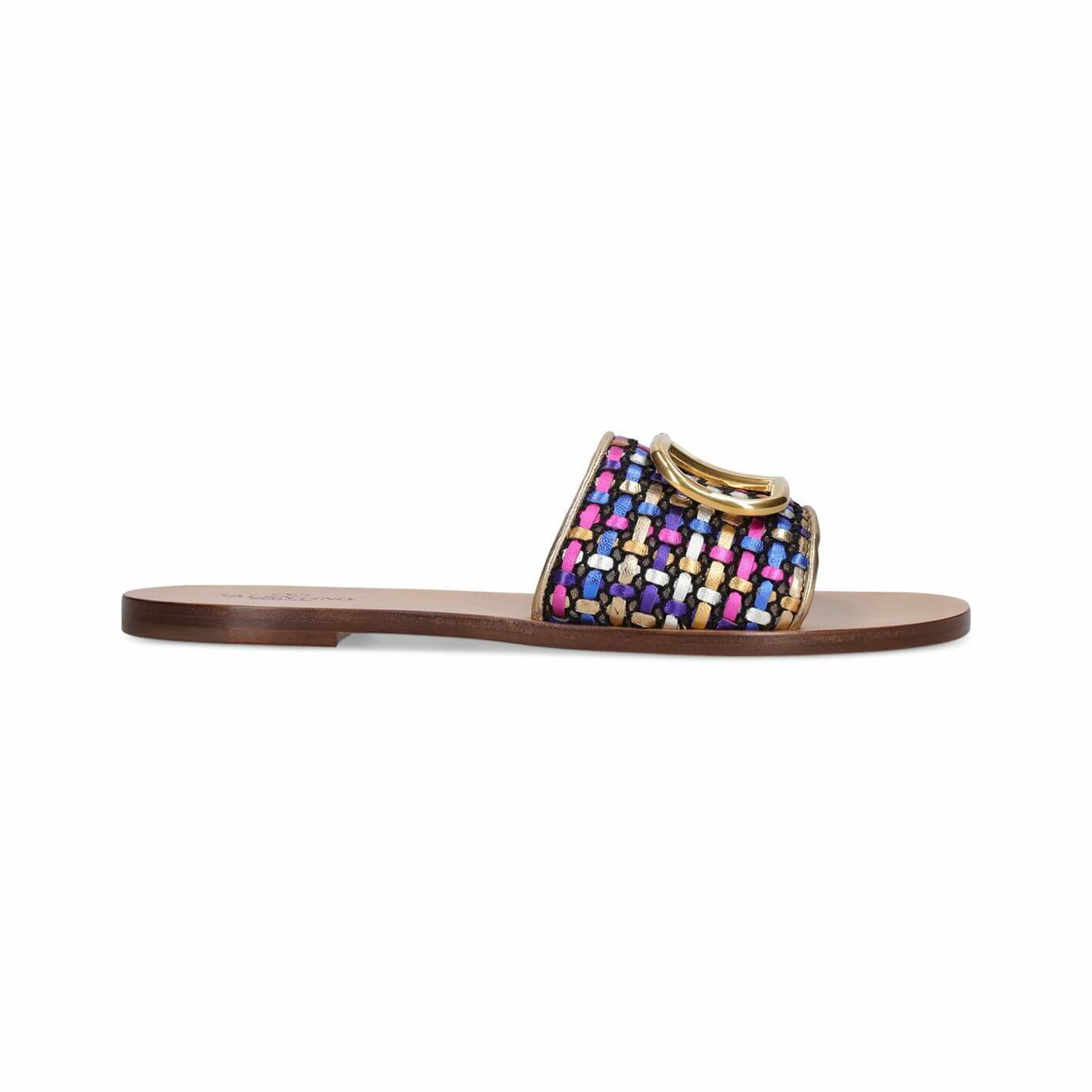 VALENTINO GARAVANI - 5mm Vlogo Cotton Flat Sandals
