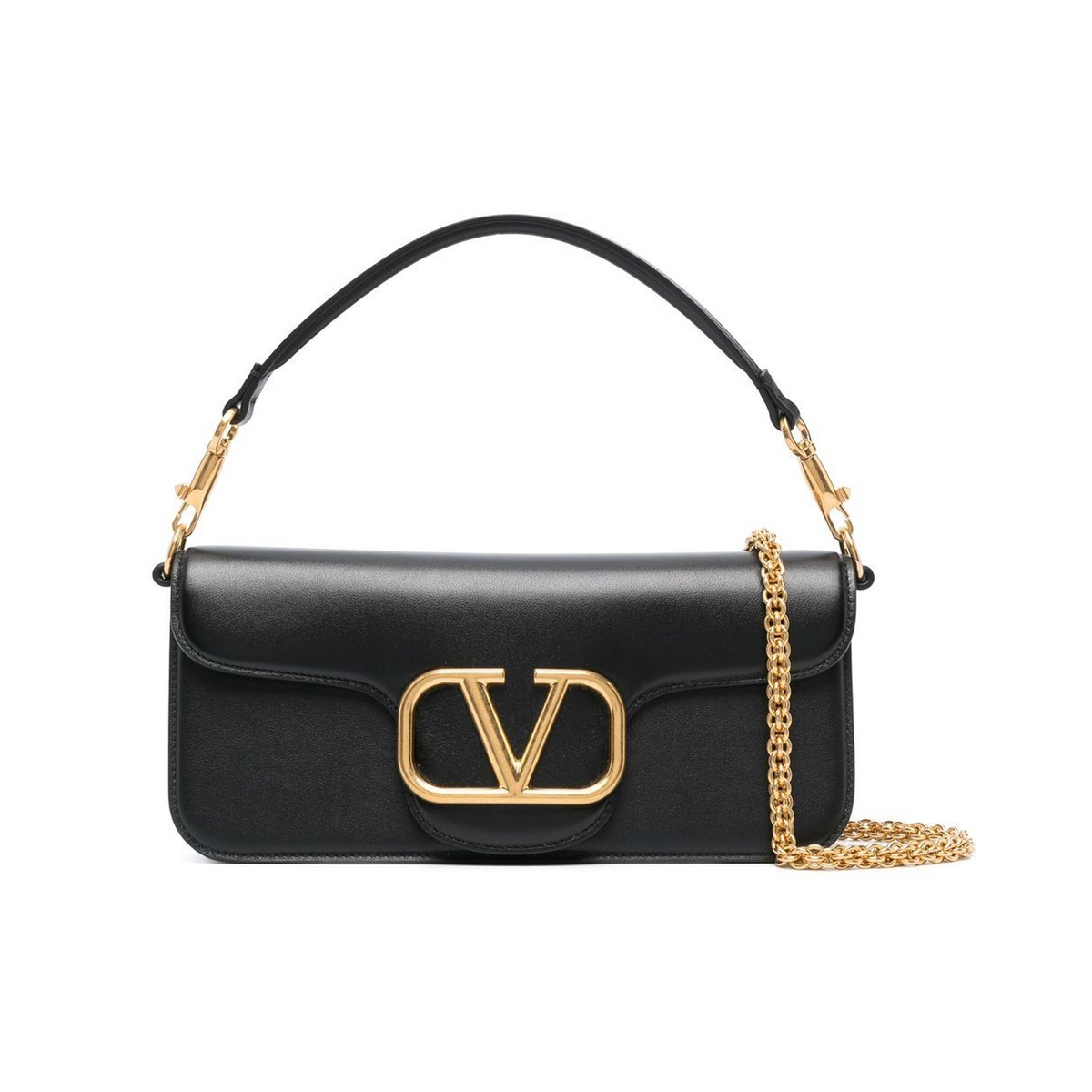 Valentino Garavani logo-plaque leather shoulder bag