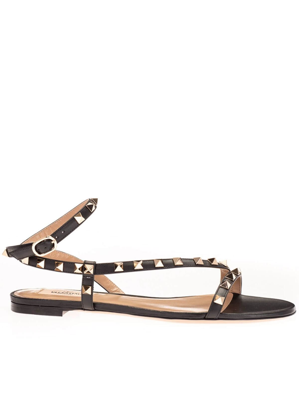 Valentino Garavani Rockstud flat sandals in black