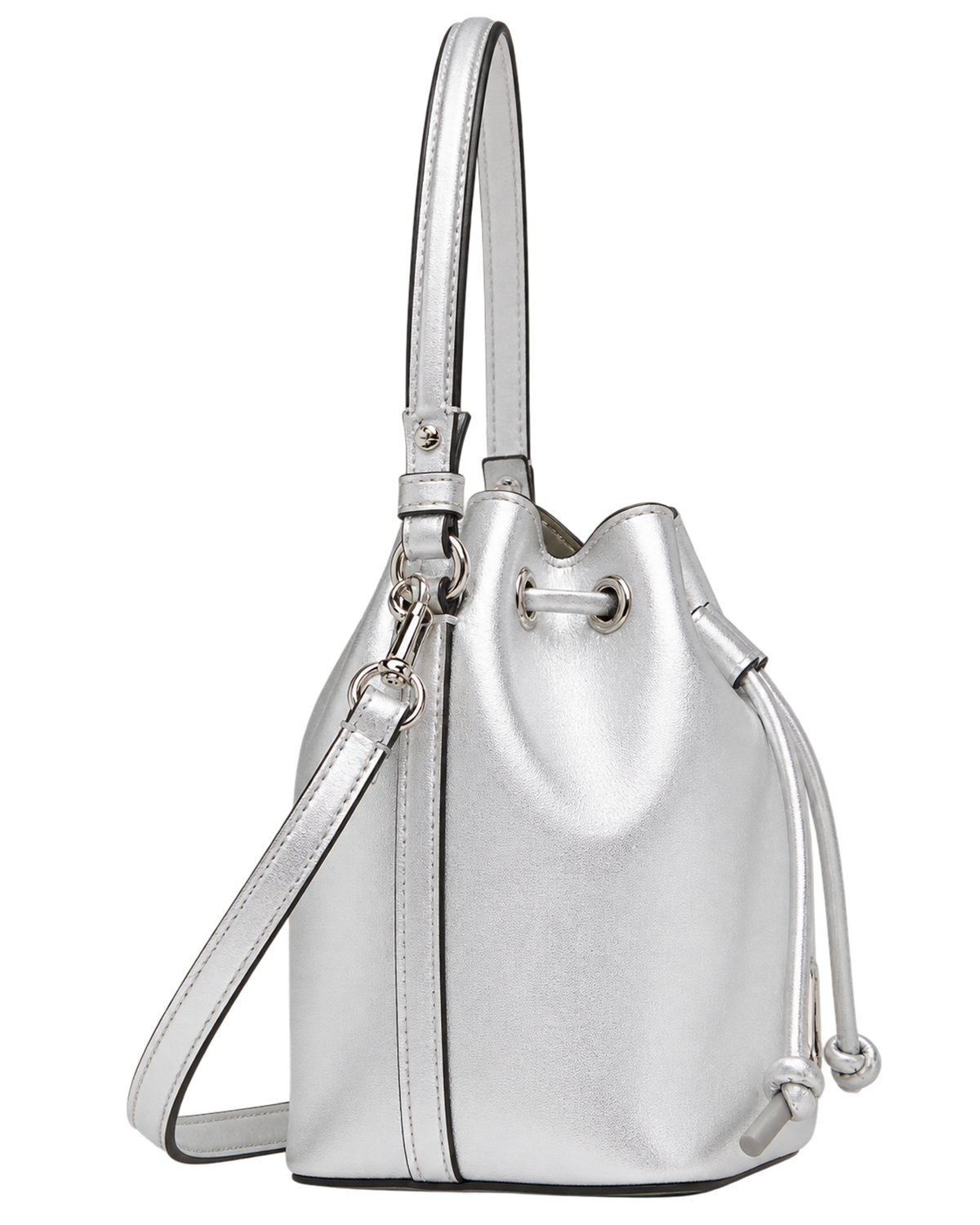 Valentino Garavani Silver Mini VLogo Signature Bucket Bag