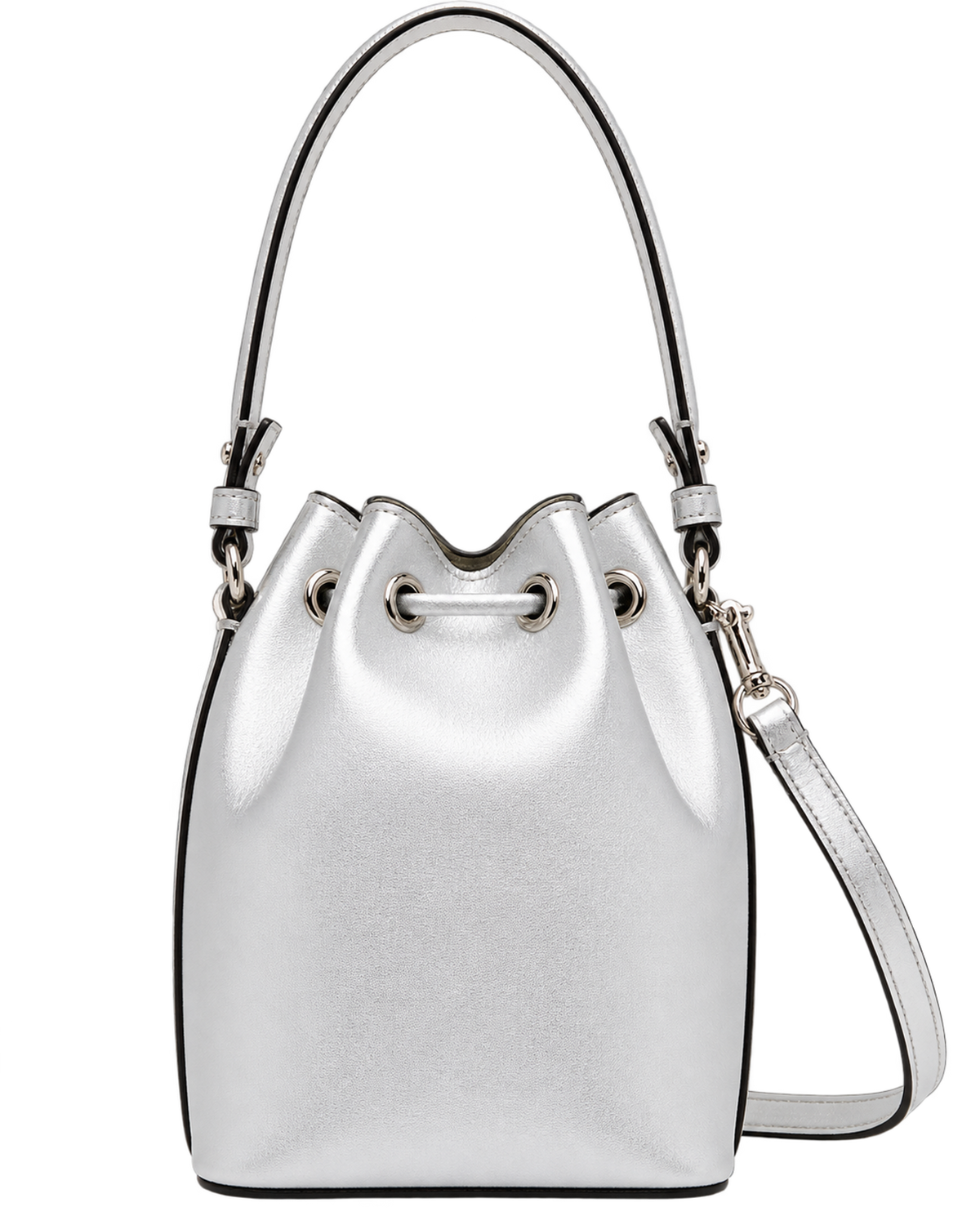 Valentino Garavani Silver Mini VLogo Signature Bucket Bag