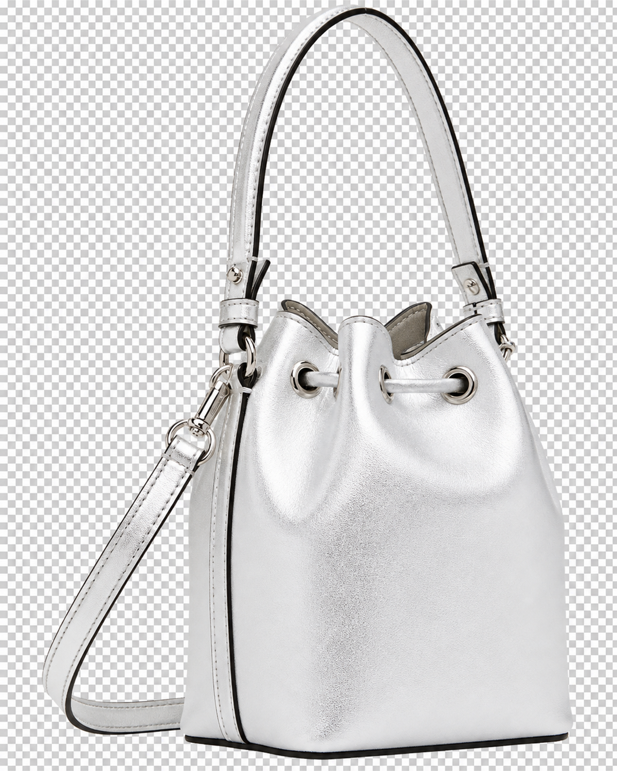 Valentino Garavani Silver Mini VLogo Signature Bucket Bag