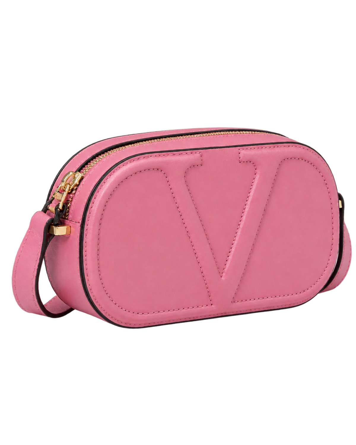 Valentino Pink Leather Logo Go Crossbody Bag