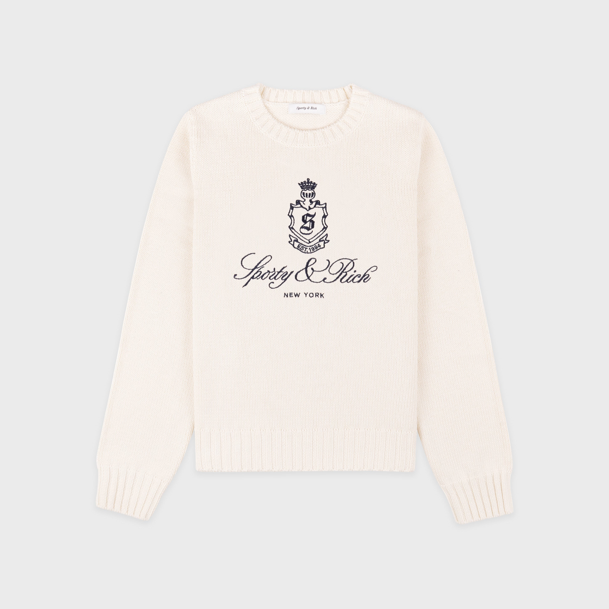 Vendome Knitted Sweater - Ecru/Navy