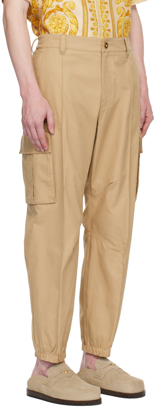Versace Beige Pinched Seam Cargo Pants
