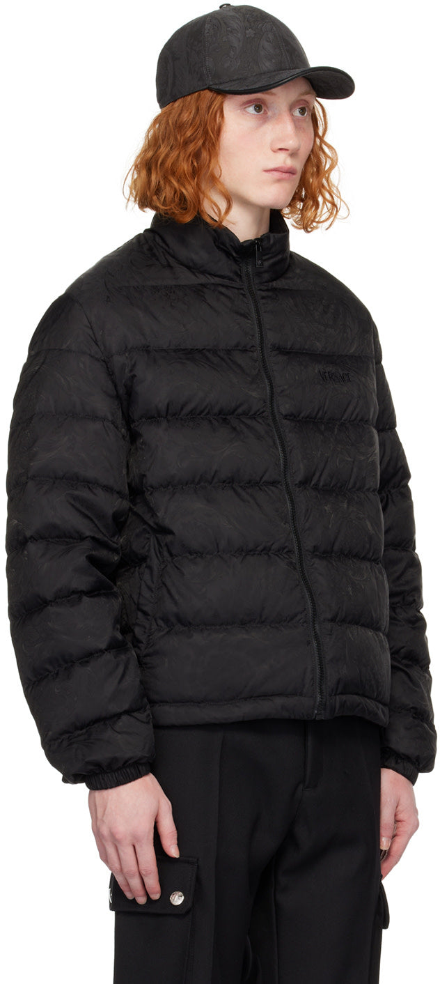 Versace Black Barocco Down Jacket