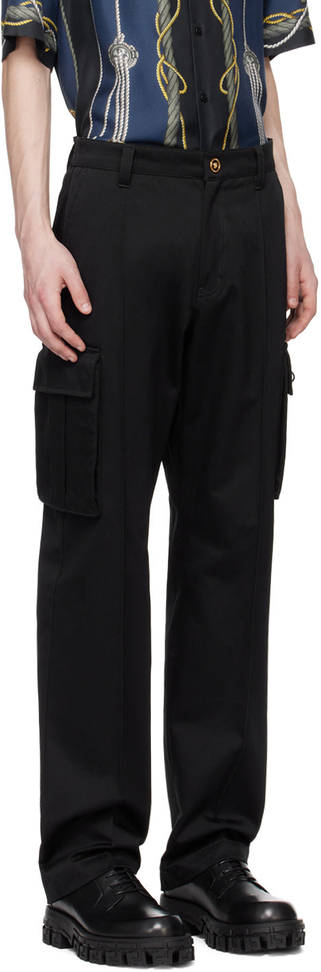 Versace Black Hardware Cargo Pants