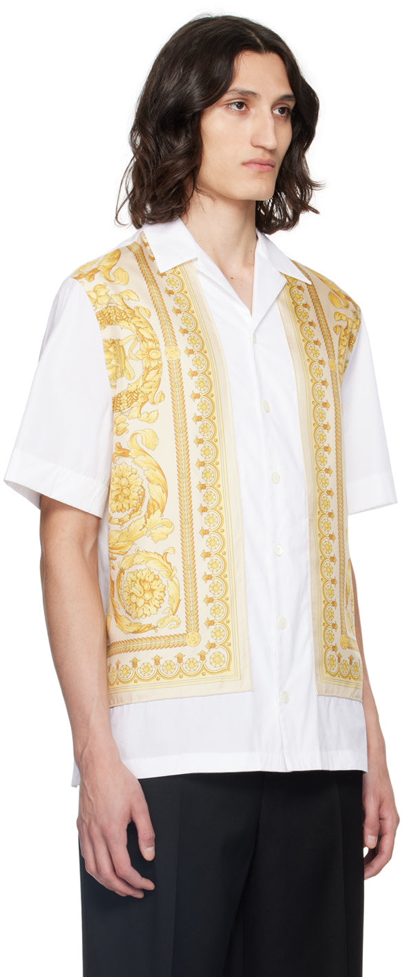 Versace White & Gold Barocco Shirt