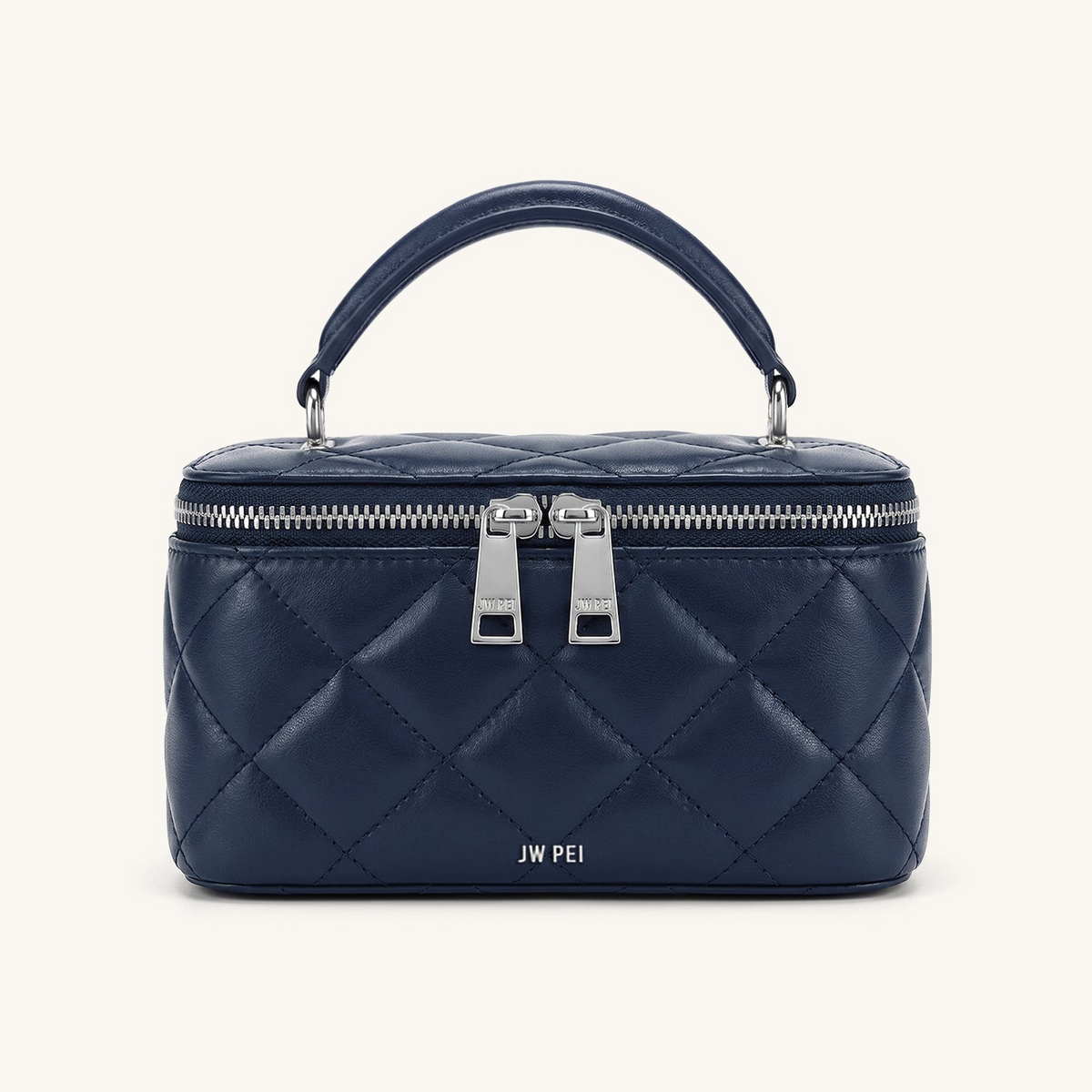 Vivienne Quilted Vanity Top Handle Bag - Navy