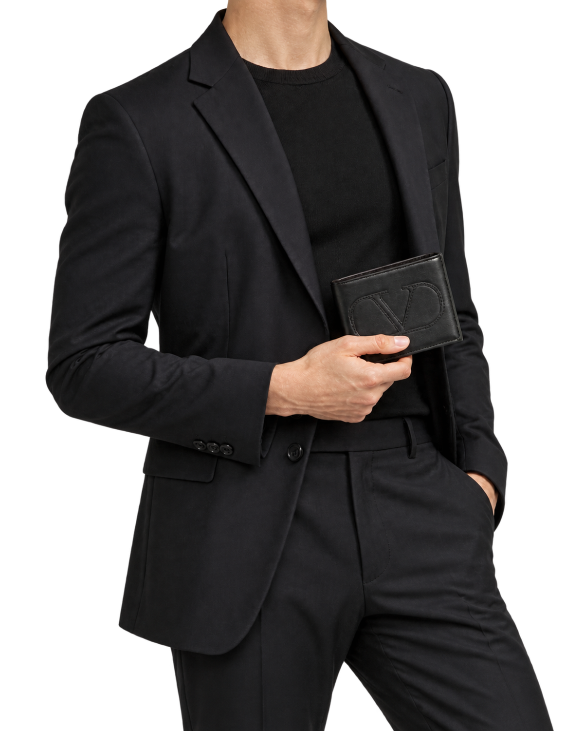 VLogo Signature XL calfskin leather wallet