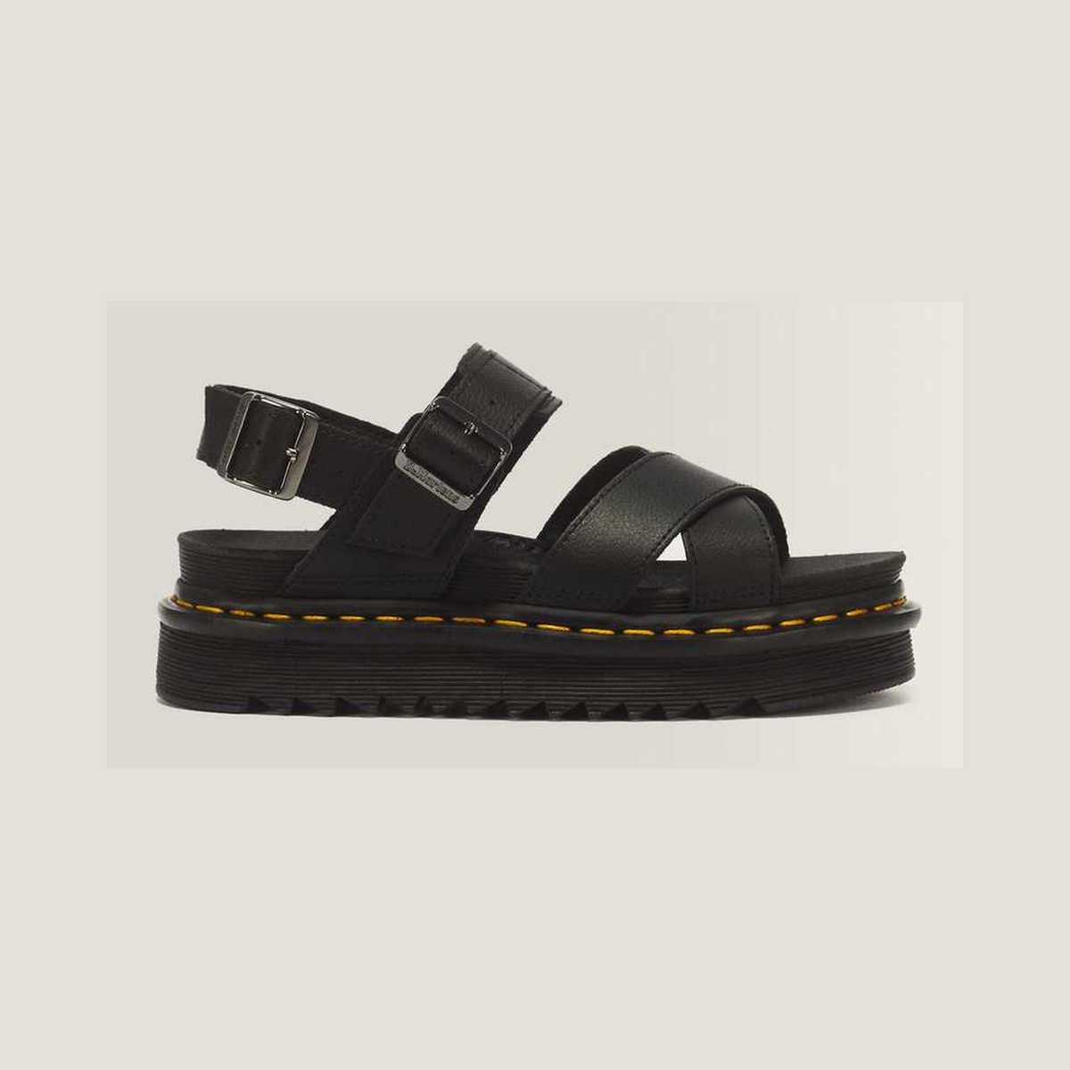 Voss II Athena Leather Strap Sandals — BLACK