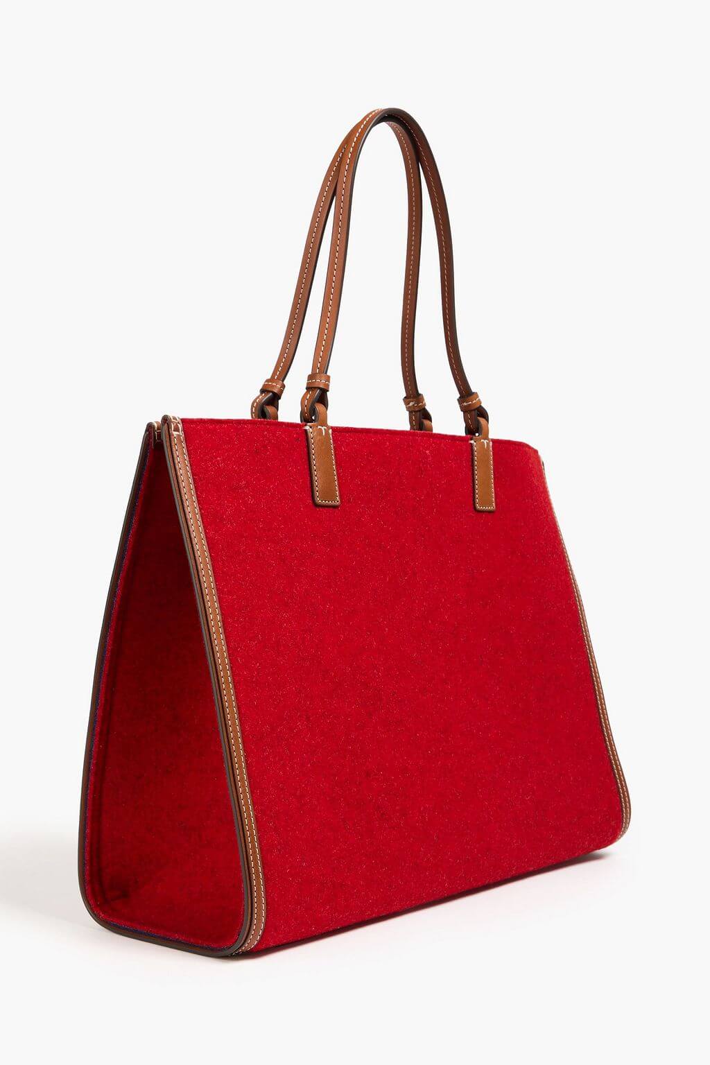 Tory Burch TORY BURCH Ella leather-trimmed felt tote - Bags | Shop From The Mirage