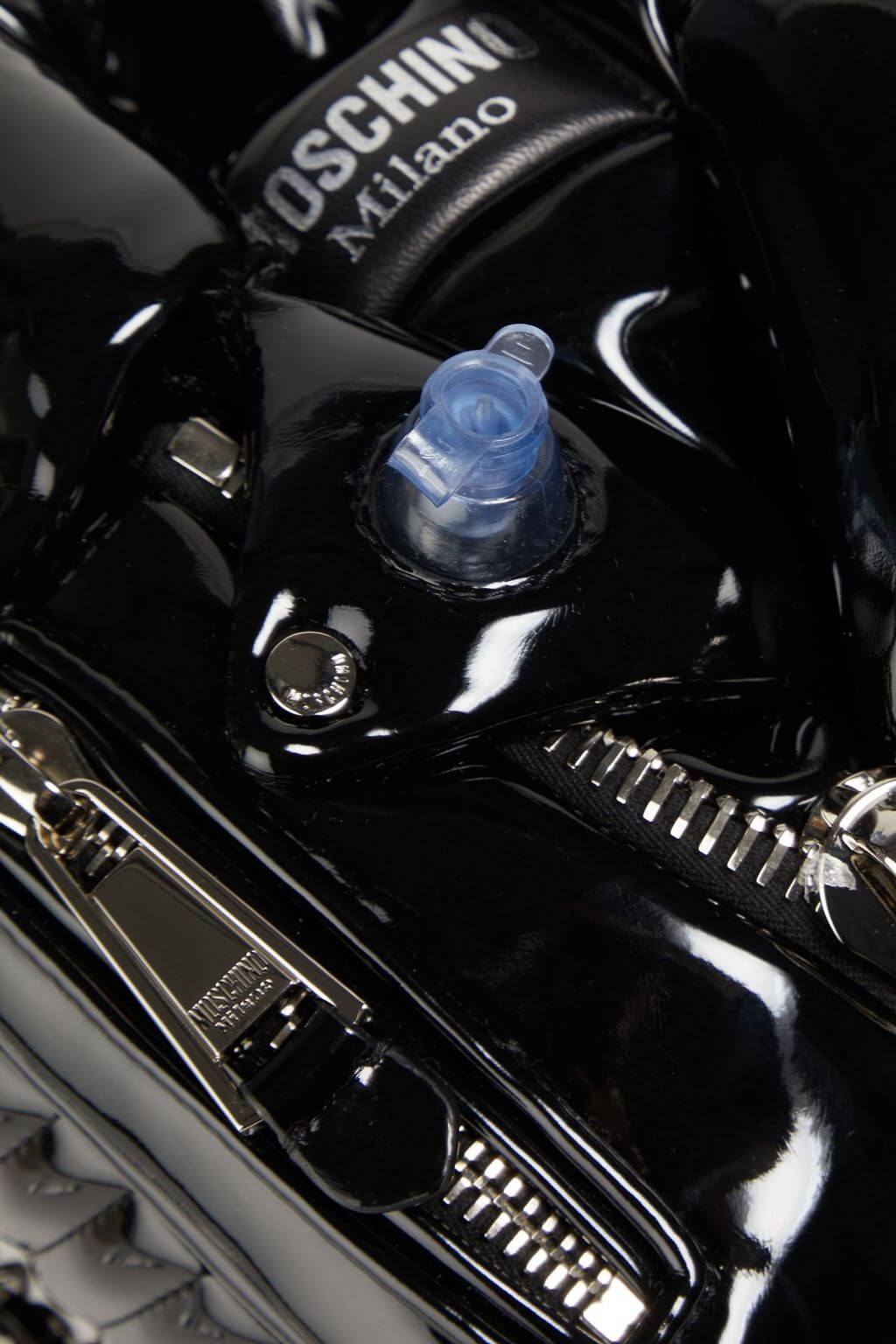 Moschino MOSCHINO Embellished faux patent-leather shoulder bag - Bags | Shop From The Mirage