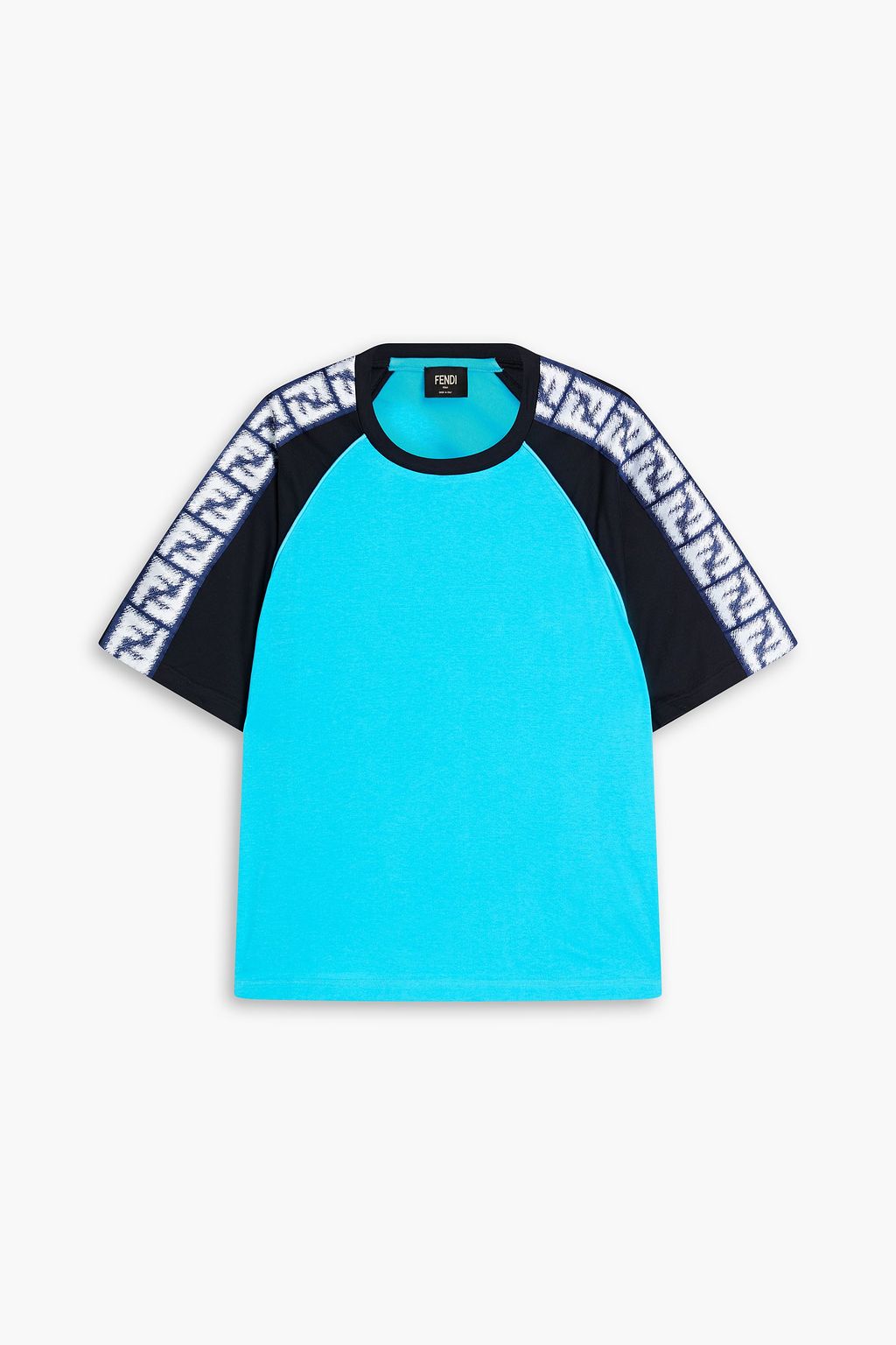 Fendi FENDI Two-tone cotton-jersey T-shirt - Size: M T-Shirts | Shop From The Mirage