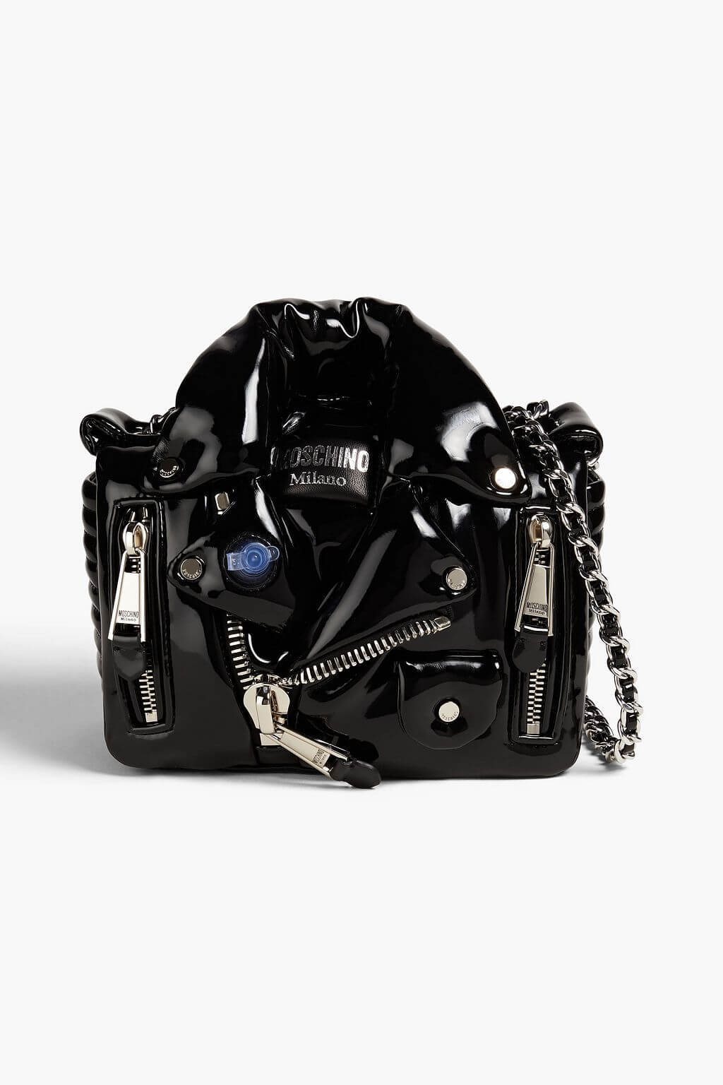 Moschino MOSCHINO Embellished faux patent-leather shoulder bag - Bags | Shop From The Mirage