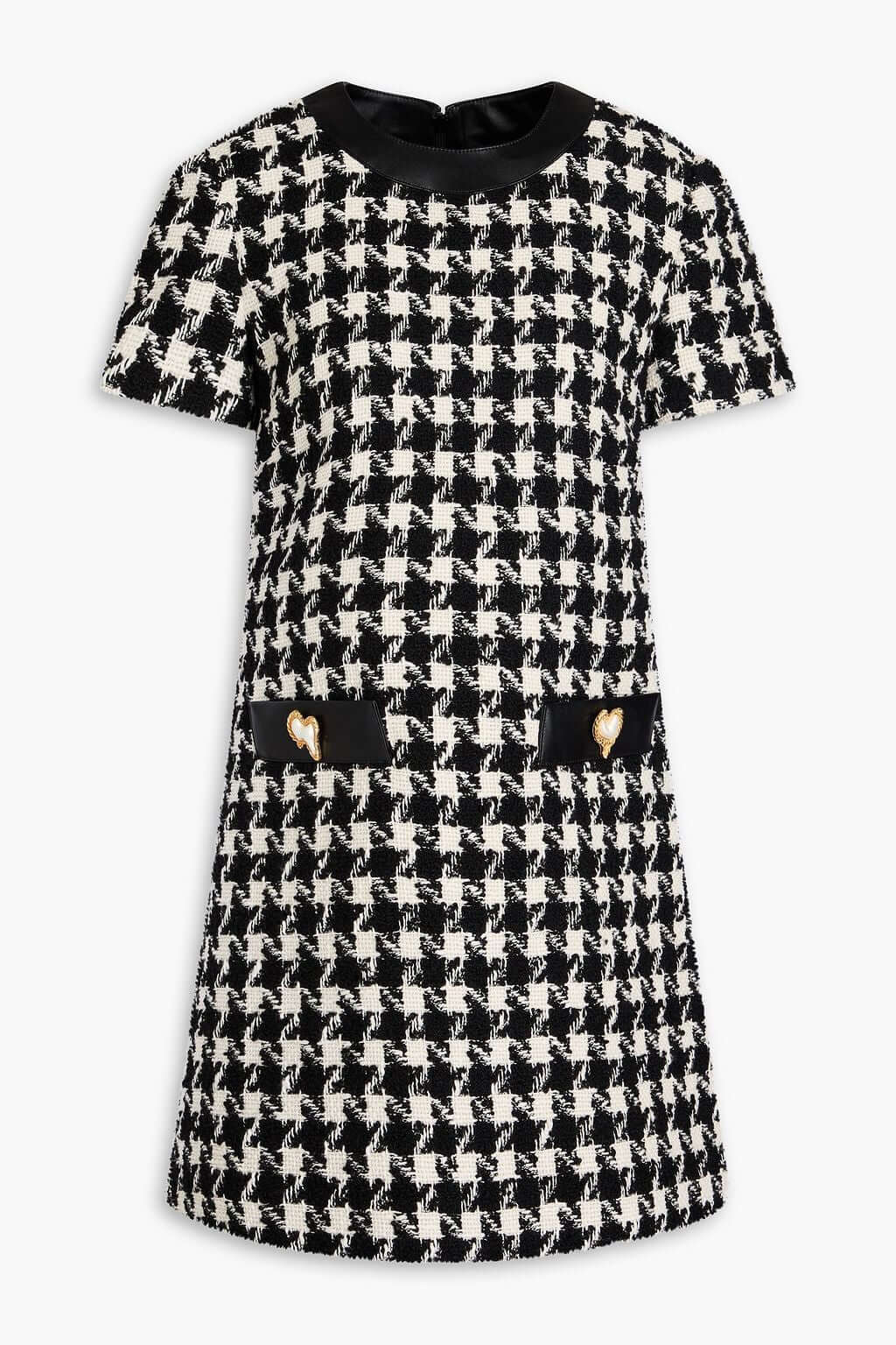 Moschino MOSCHINO Button-embellished houndstooth wool-blend tweed mini dress - Size: XXS Dresses | Shop From The Mirage