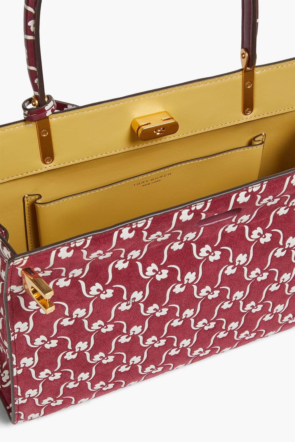 Tory Burch TORY BURCH Lee Radziwill floral-print suede tote - Bags | Shop From The Mirage