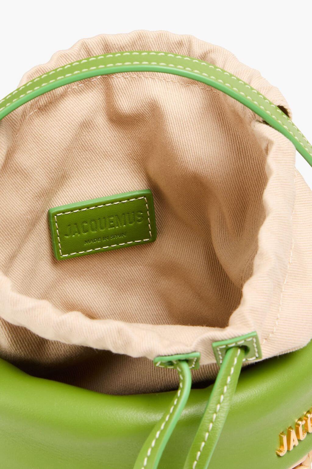 Jacquemus JACQUEMUS Le Panier Seau leather-trimmed wicker bucket bag - Bags | Shop From The Mirage