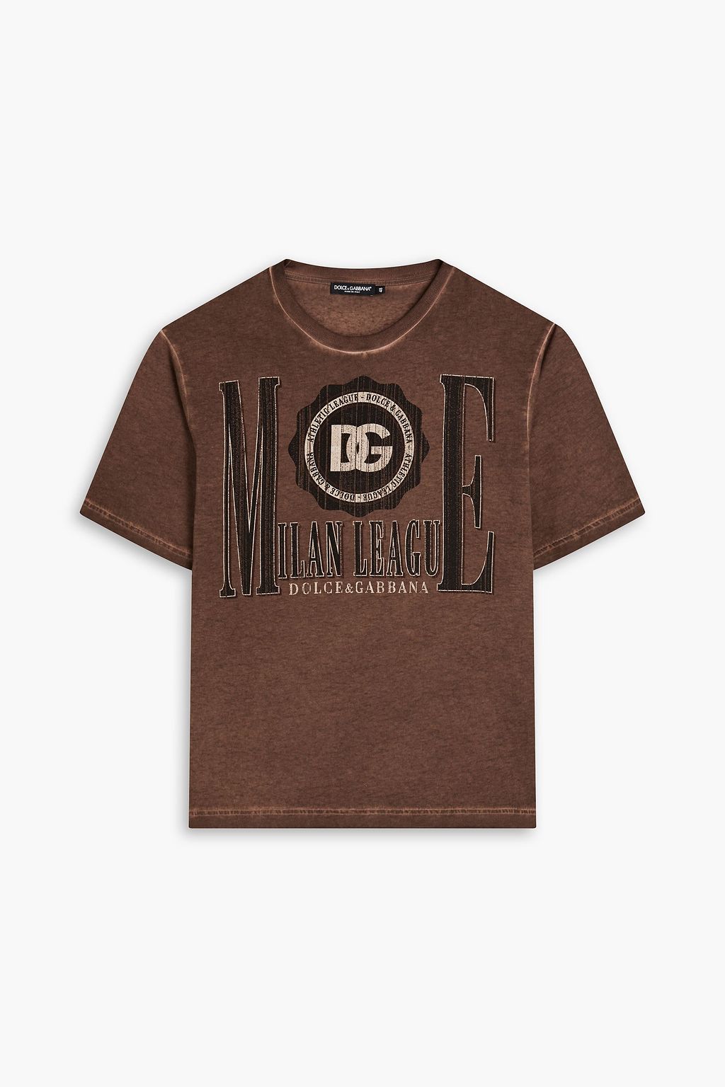 Dolce & Gabbana DOLCE&GABBANA Distressed printed cotton-jersey T-shirt - Size: M T-Shirts | Shop From The Mirage