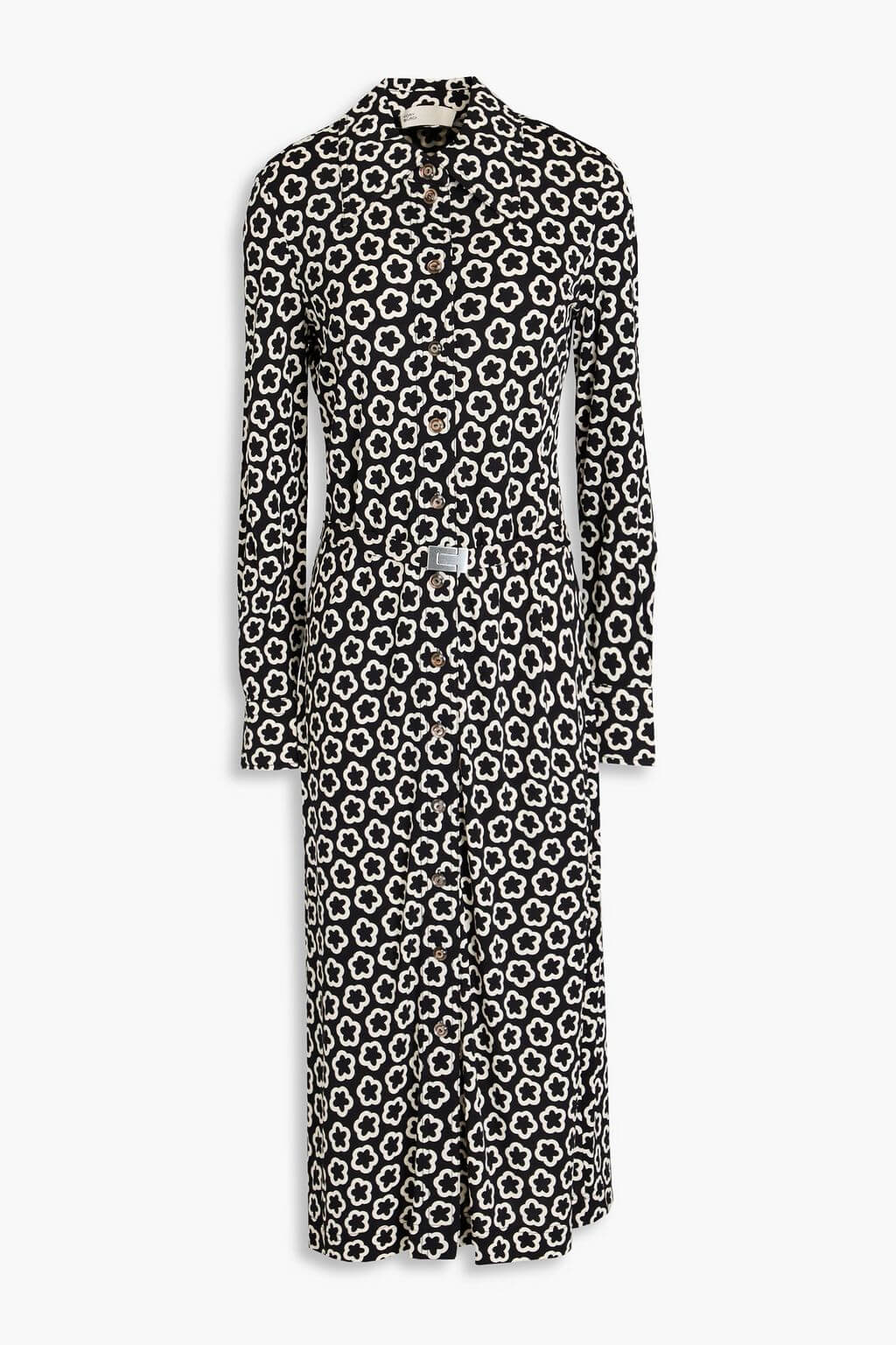 Tory Burch TORY BURCH Belted printed jersey midi shirt dress - Size: XXS Dresses | Shop From The Mirage