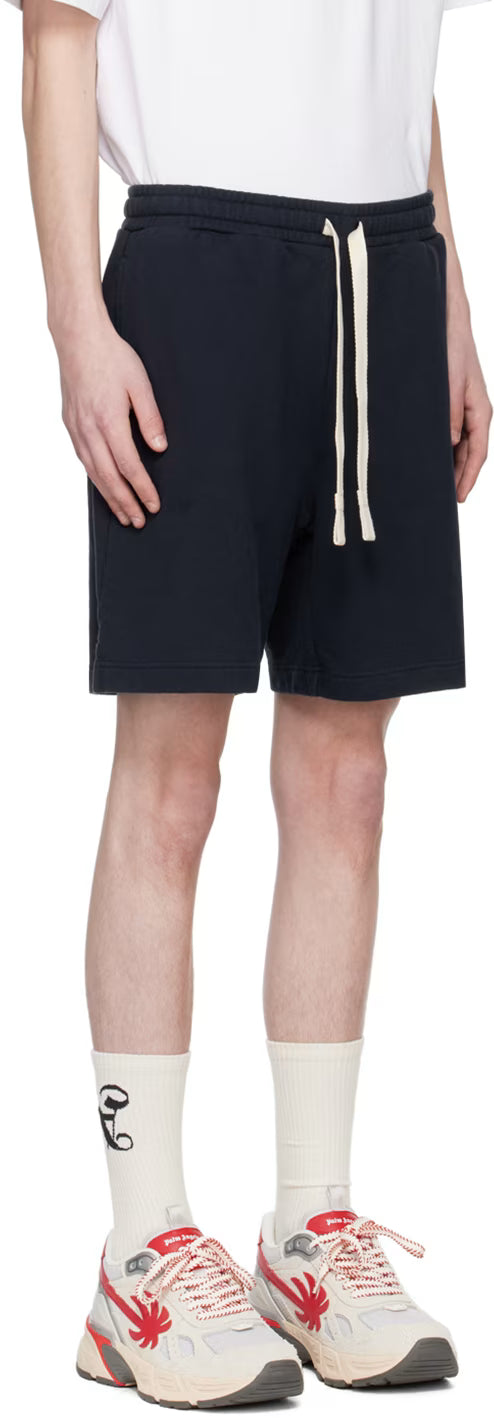 Navy Embroidered Shorts