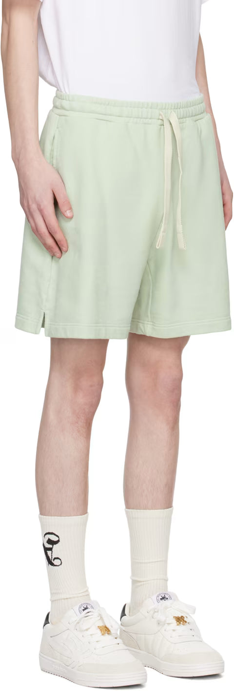 Green Embroidered Shorts
